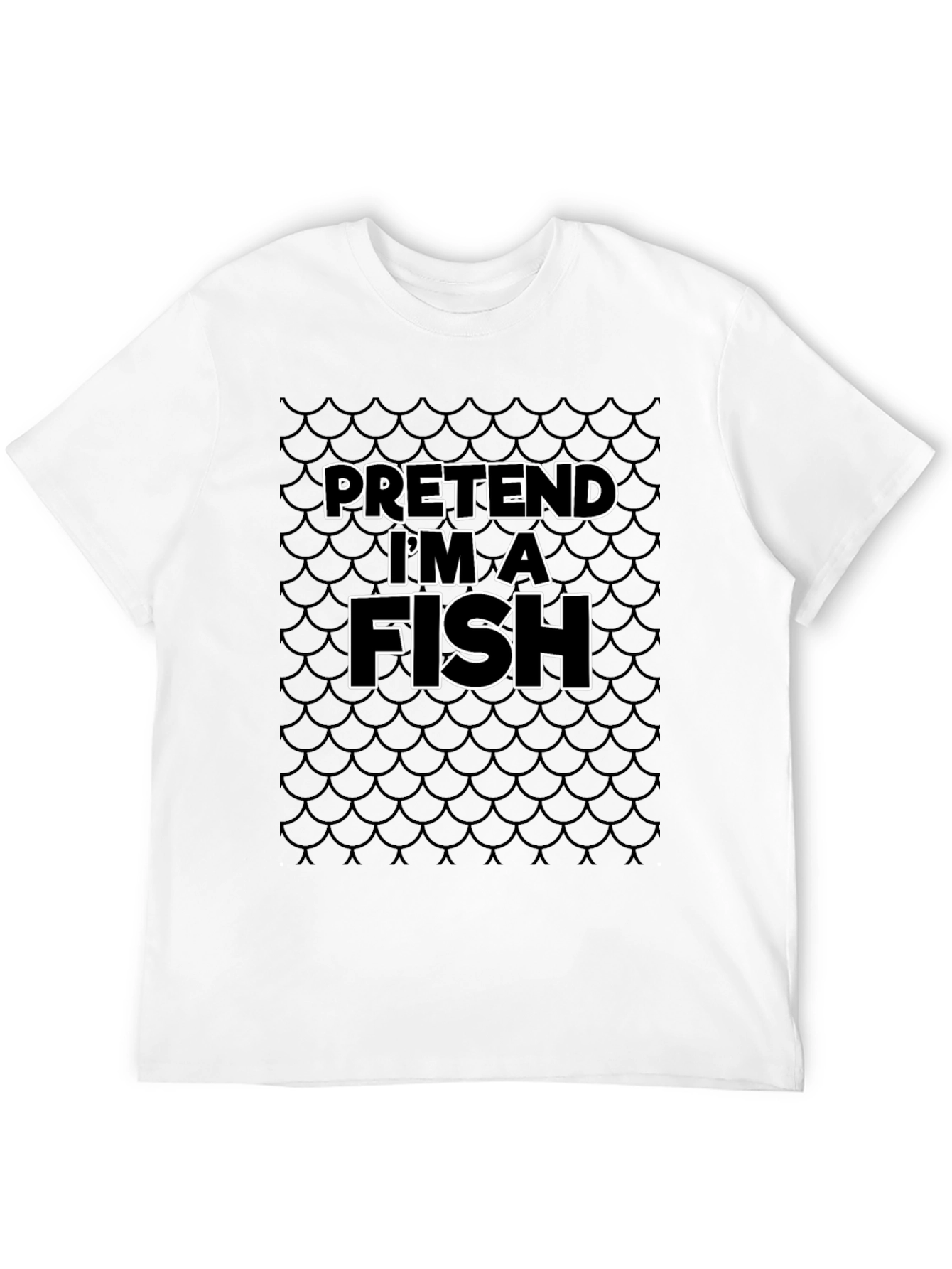 Black Pretend I'm A Fish Black T-Shirt view 12