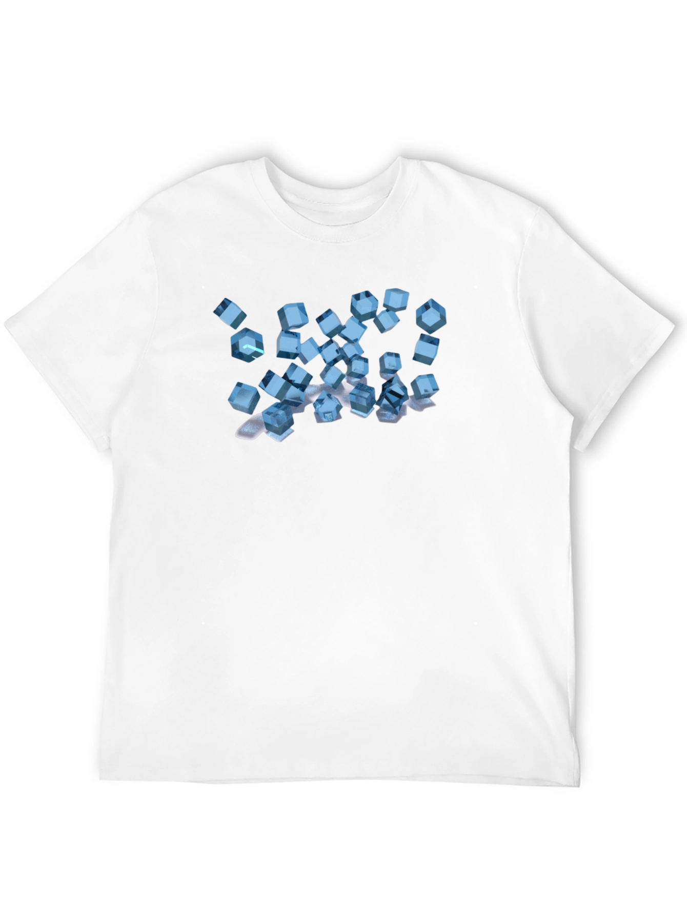 Black Geometric Cubes Graphic Black T-Shirt view 12