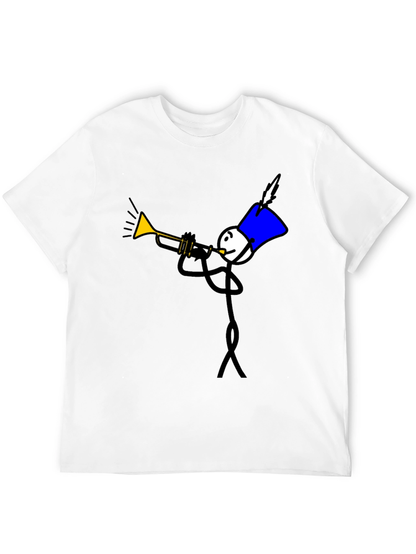 Black Stick Figure Trumpet Player Graphic Tee view 12