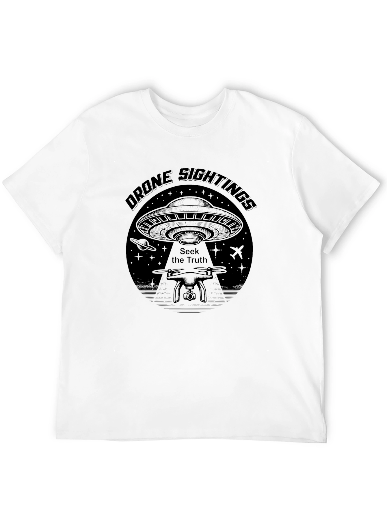 Drone Sightings Graphic Tee - Seek the Truth UFO T-Shirt - 12