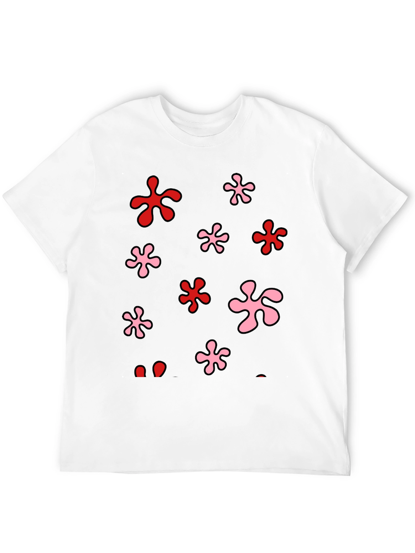 Black Funky Floral Print Black T-Shirt view 12