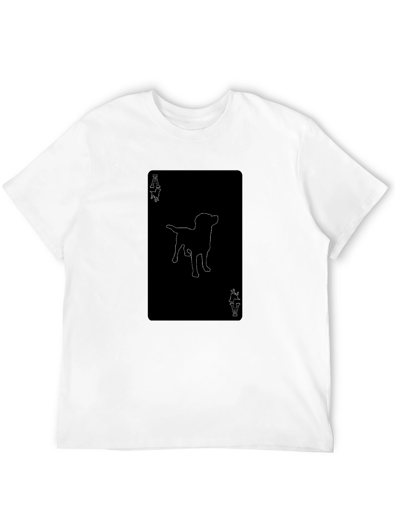 Black Ace of Paws T-Shirt - Black Tee with Dog Outline view 12
