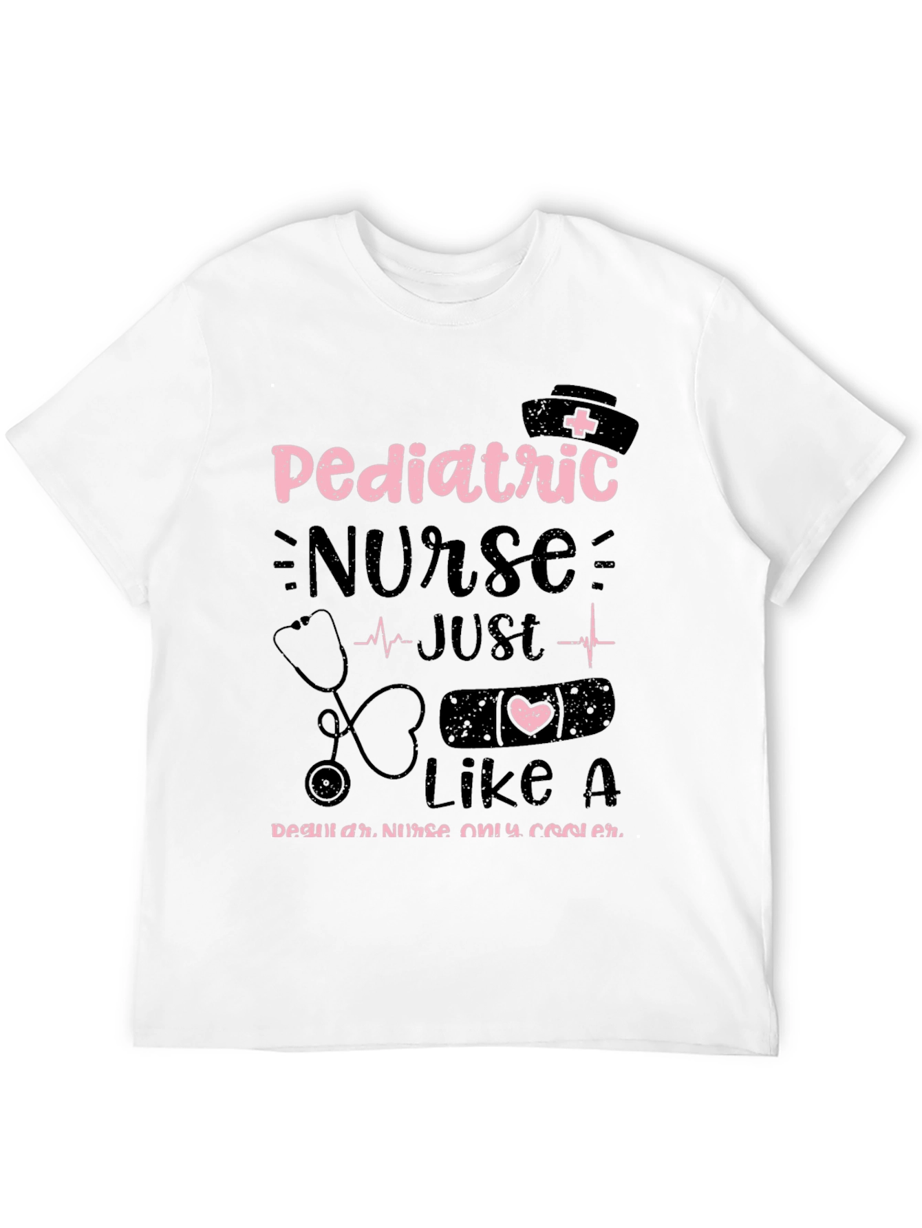 Black Pediatric Nurse T-Shirt - Cool Nurse Style view 12