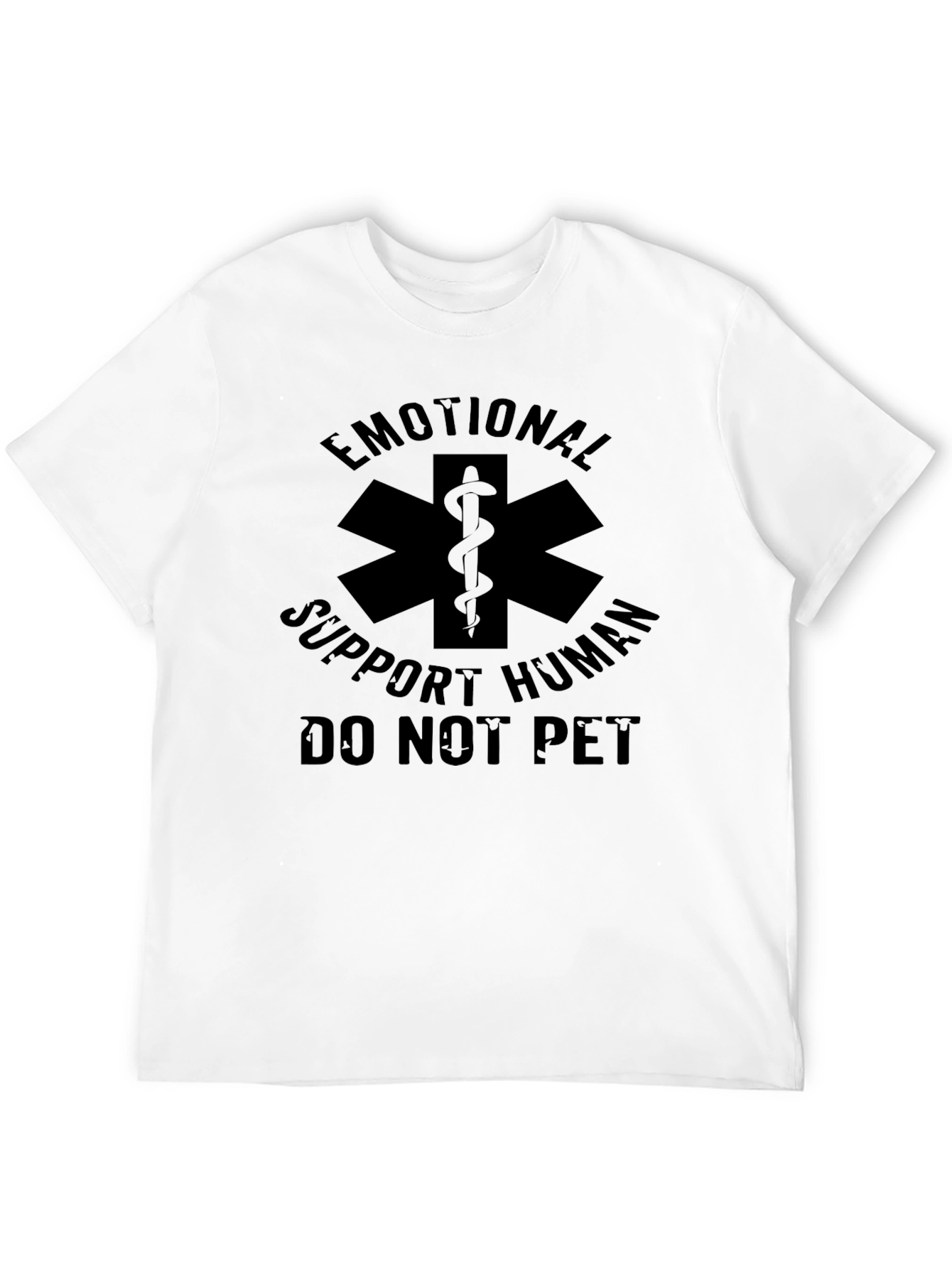 Black Emotional Support Human Tee - Do Not Pet - Novelty T-Shirt view 12