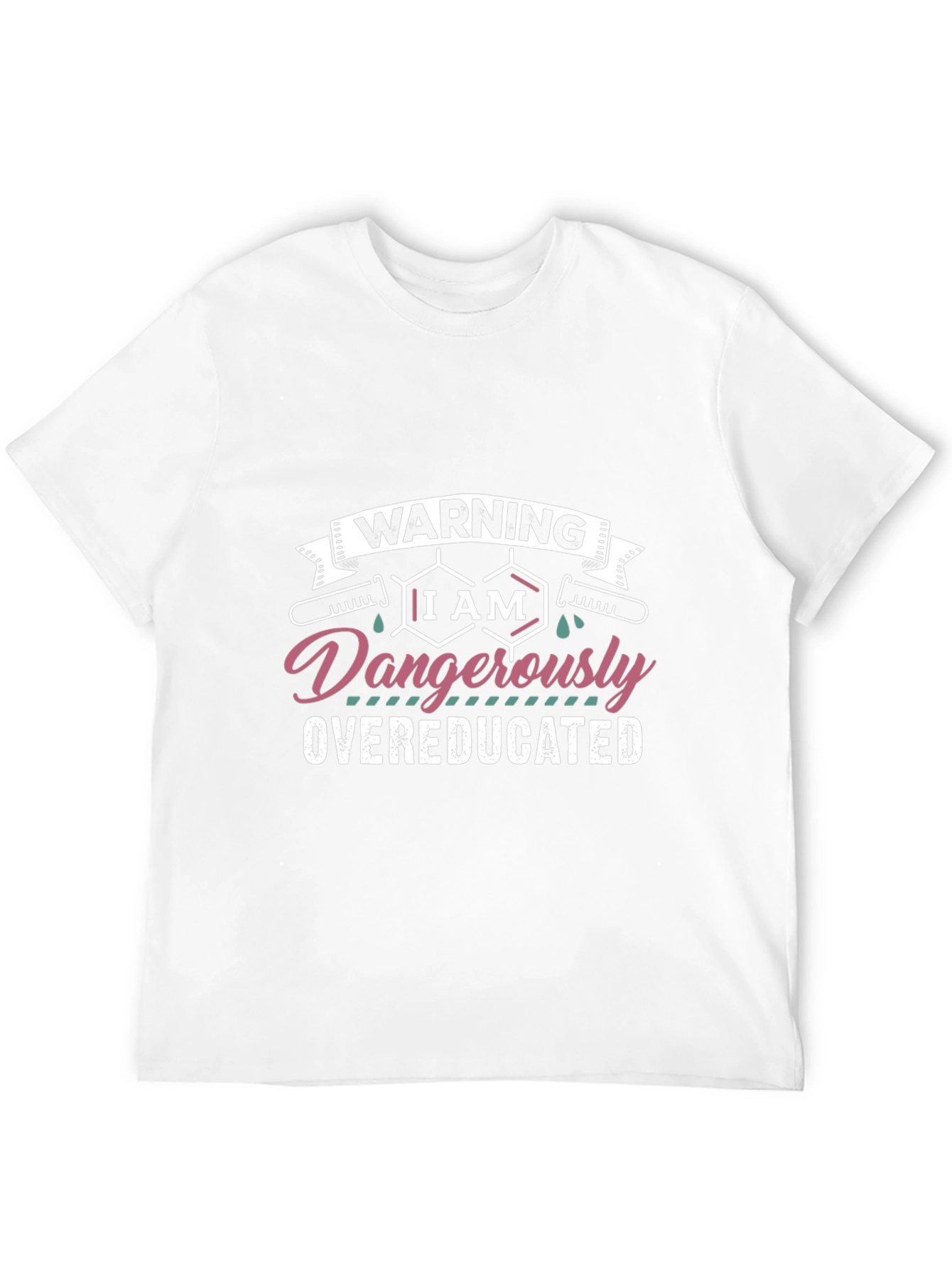 Black Warning Dangerously Overeducated Black T-Shirt view 12