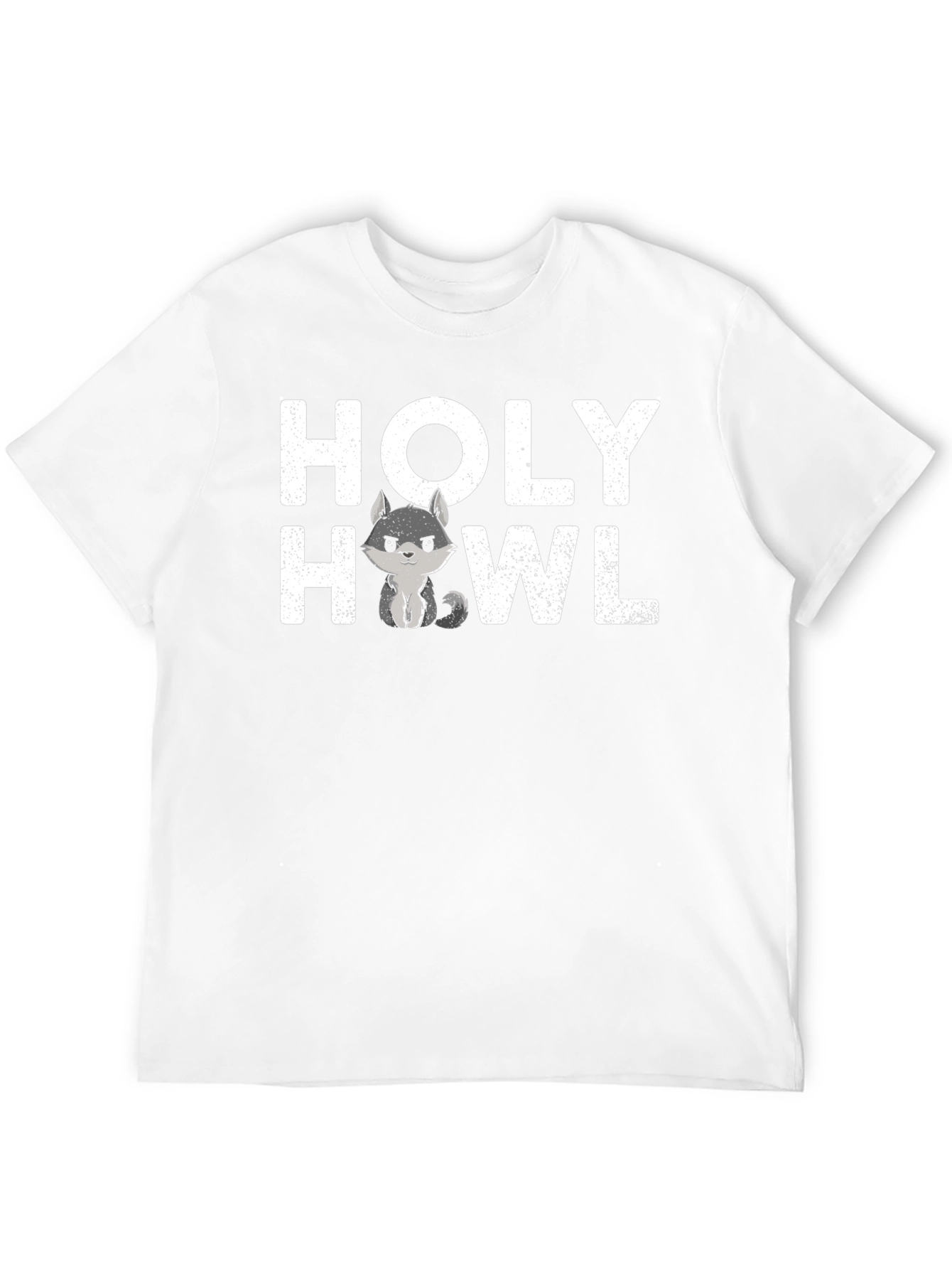 Black Holy Howl T-Shirt - Cute Wolf Graphic Tee view 12