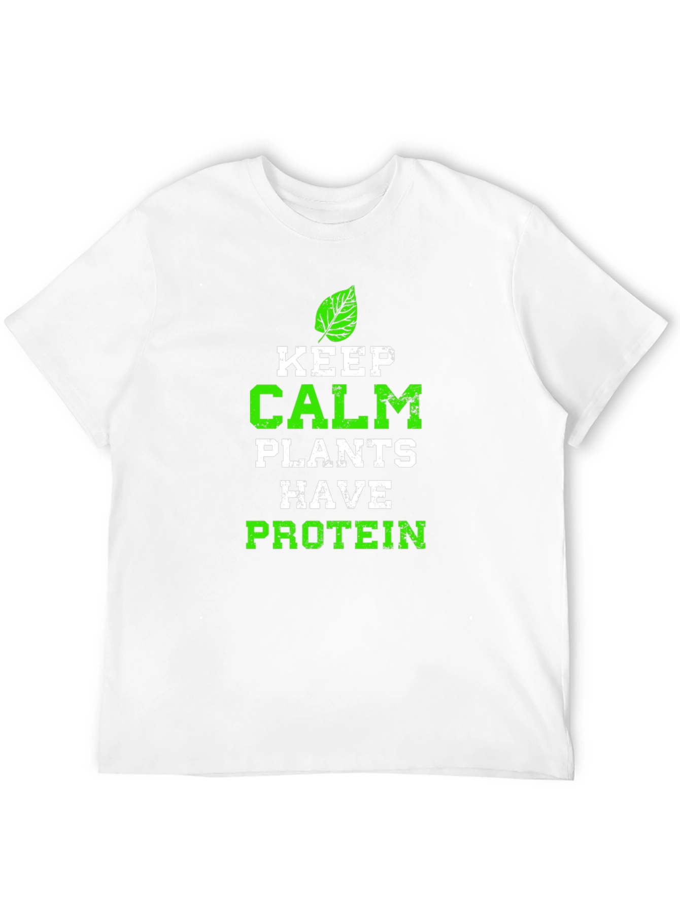 Black Keep Calm Plants Have Protein Graphic Tee view 12