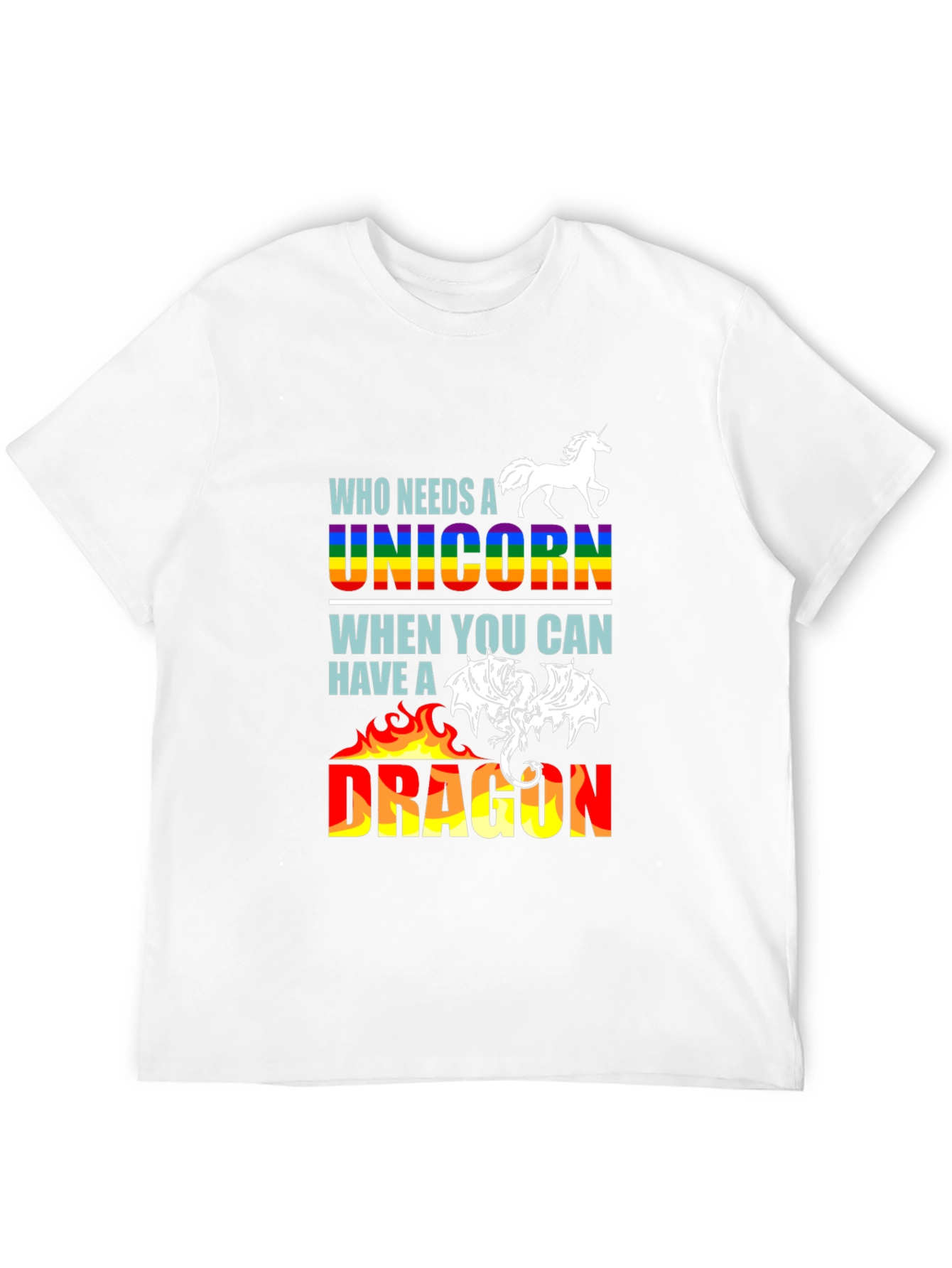 Black Unicorn or Dragon Graphic T-Shirt view 12