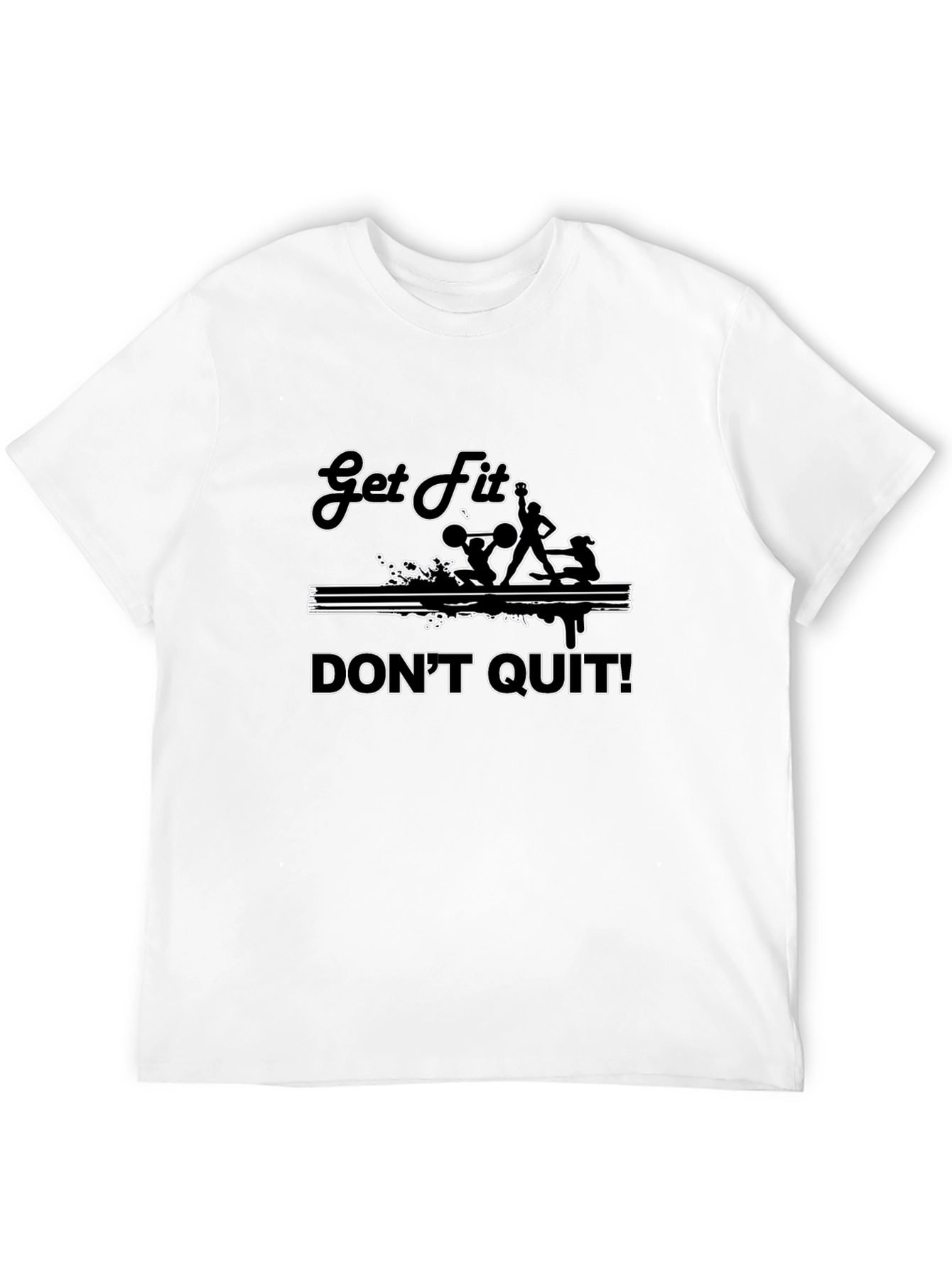 Black Get Fit Don't Quit Black T-Shirt view 12