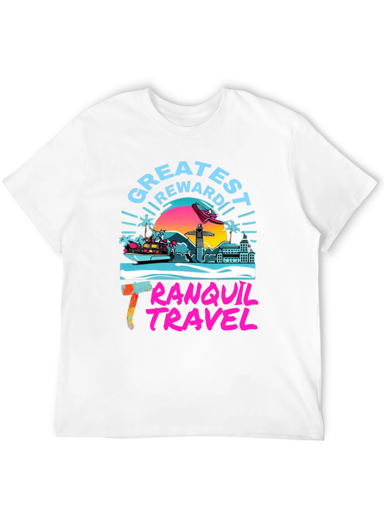 Black Tranquil Travel Graphic Tee - Tropical Paradise view 12
