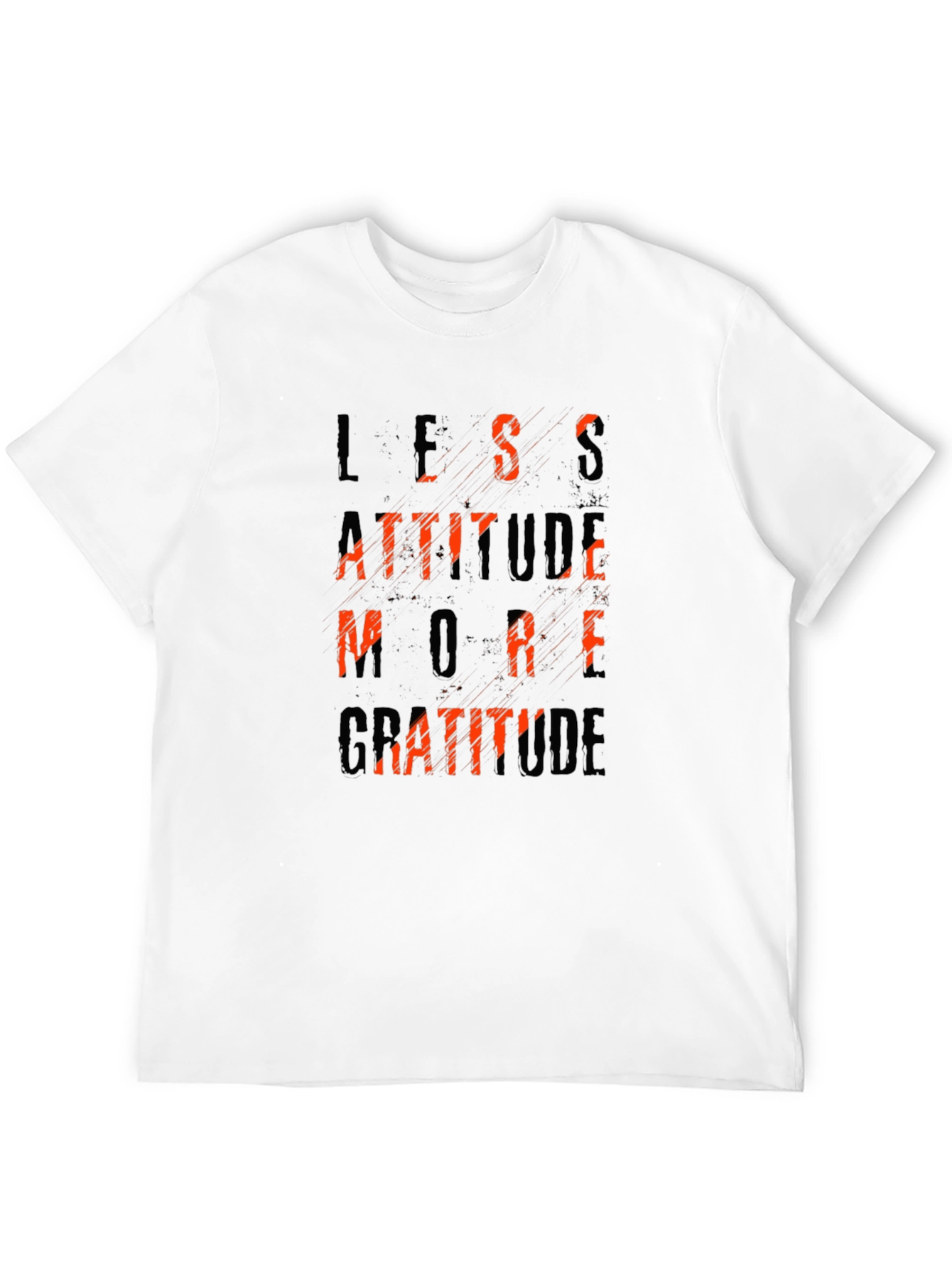 Black Less Attitude More Gratitude Black T-Shirt view 12