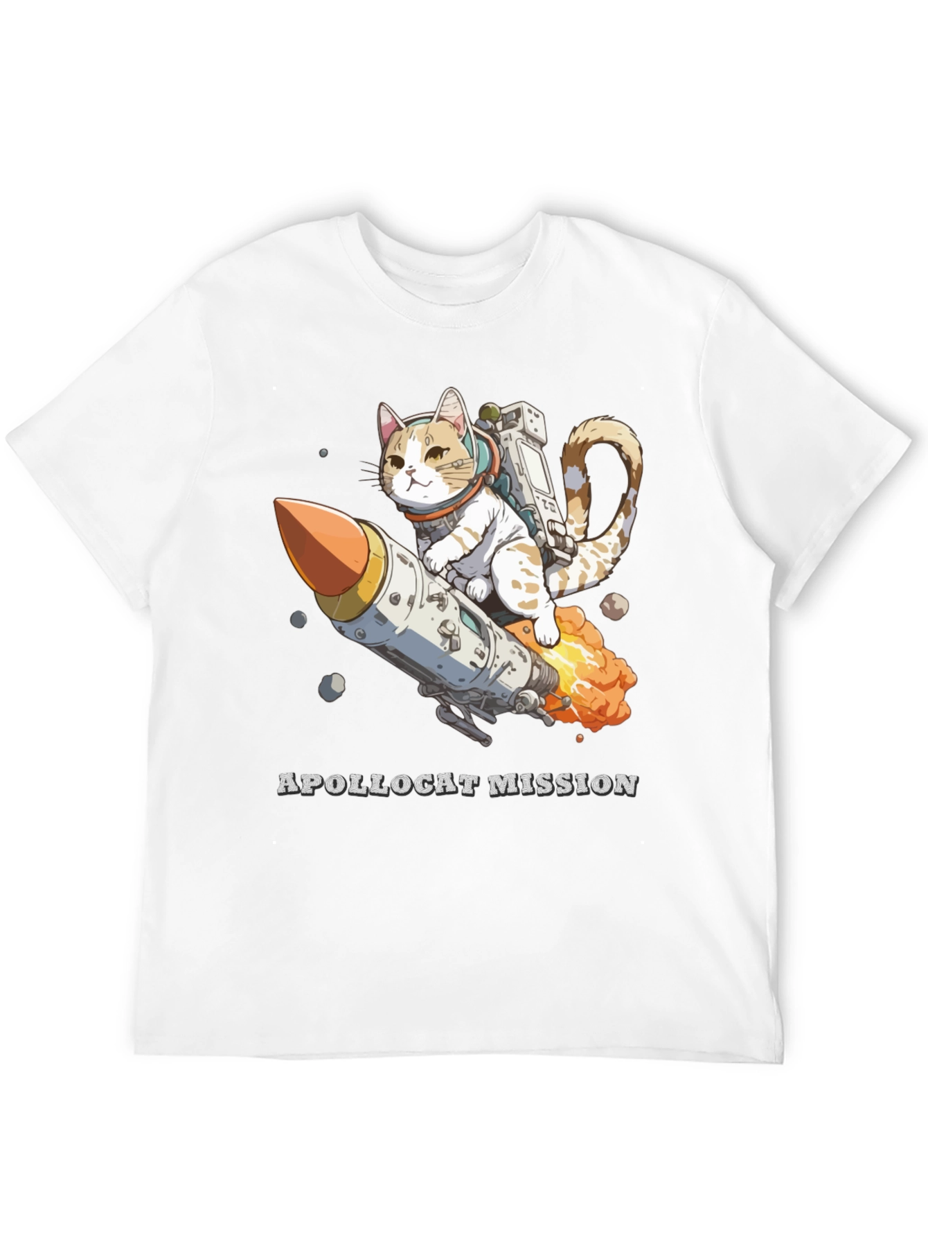 Black ApolloCat Mission Black T-Shirt view 12