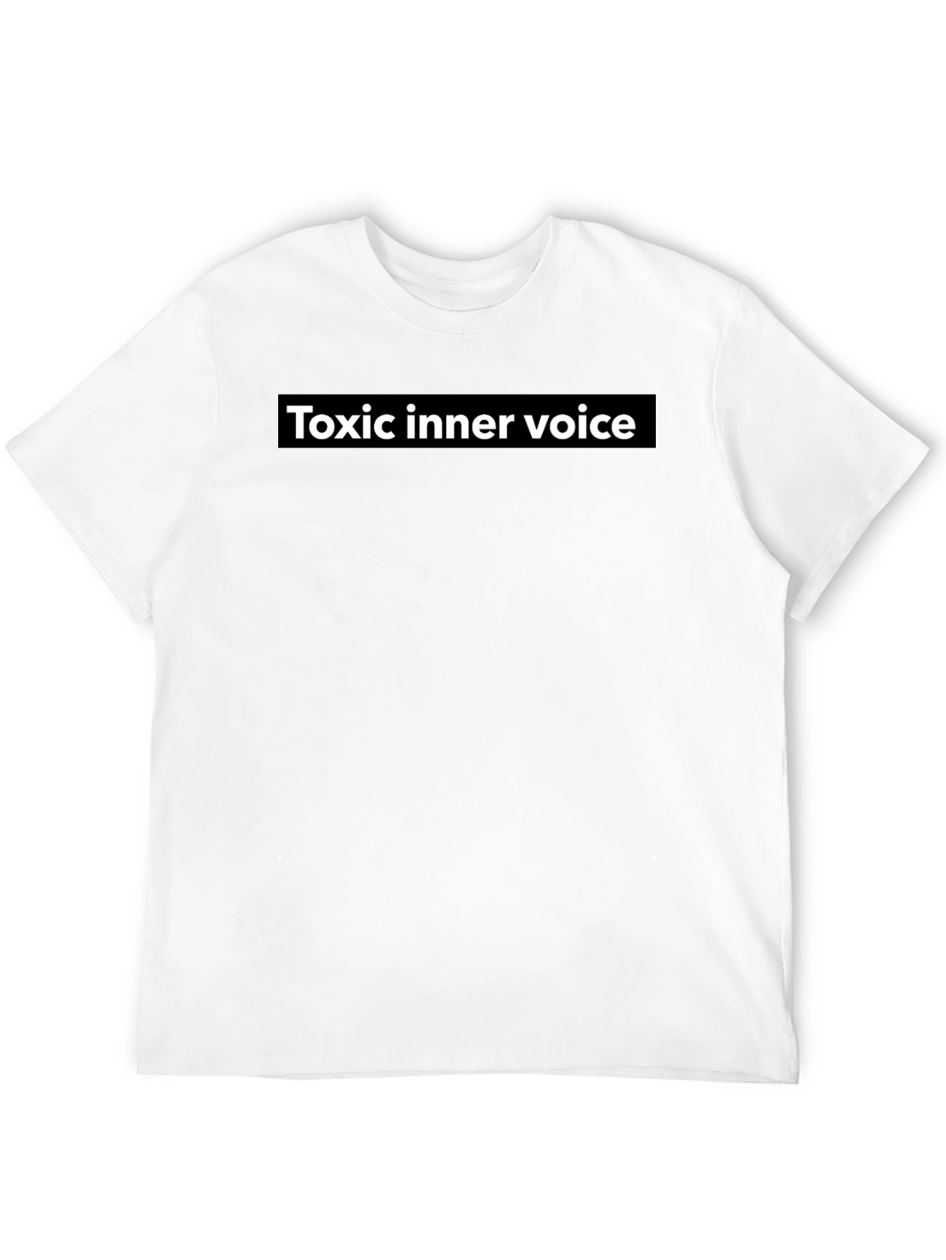 Black Toxic Inner Voice Graphic Tee - Black Casual T-Shirt view 12