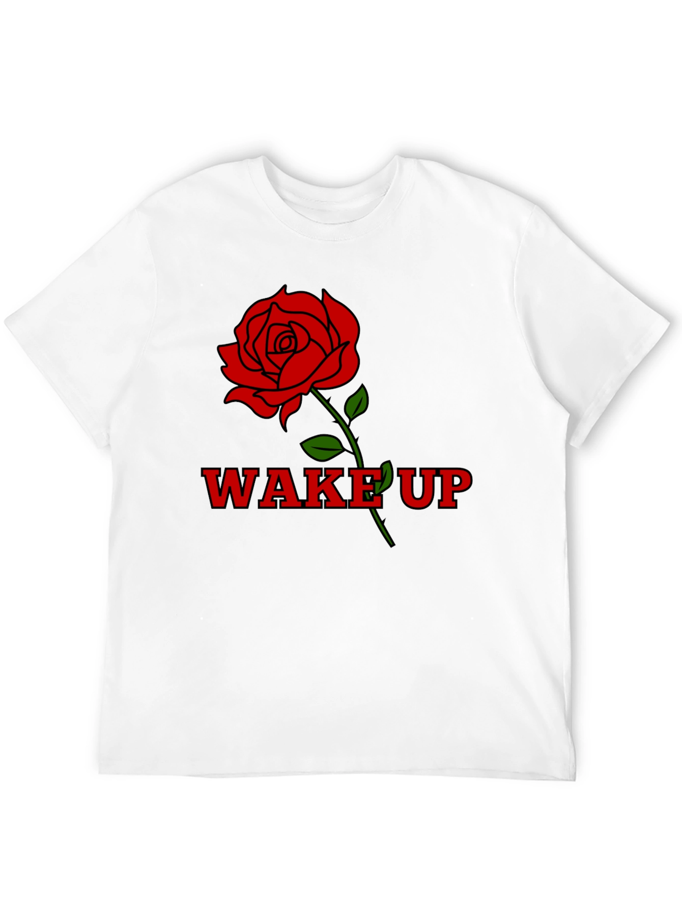 Black Wake Up Rose Graphic T-Shirt view 12