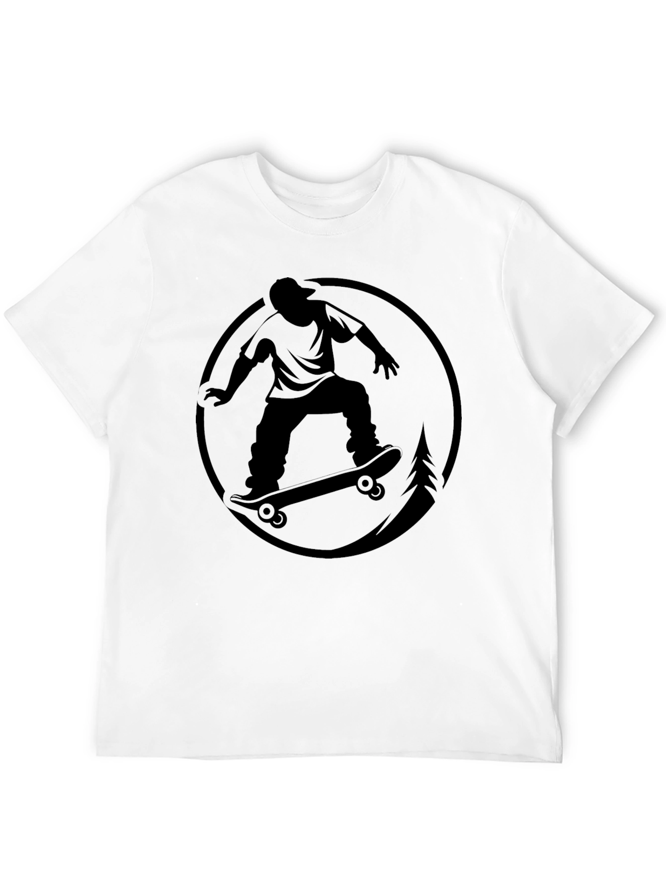 Black Skateboarder Graphic Black T-Shirt view 12