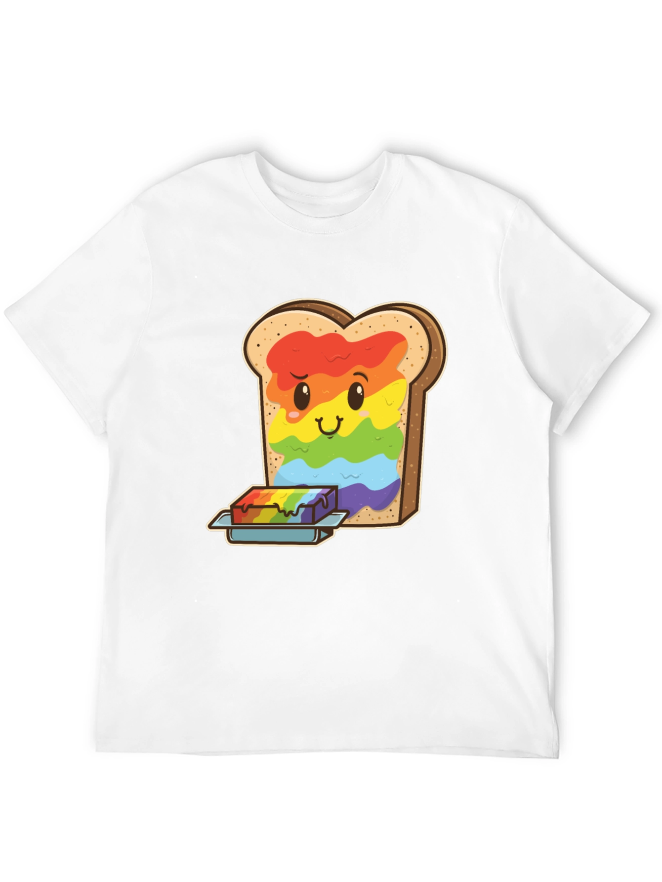 Black Rainbow Toast Graphic Tee - Unique Novelty Shirt view 12