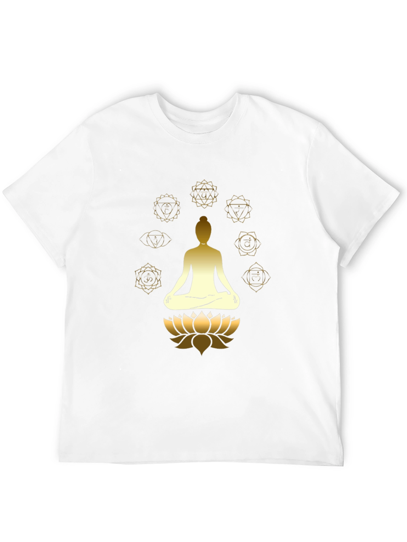 Black Men's Black Chakra Meditation Graphic T-Shirt view 12