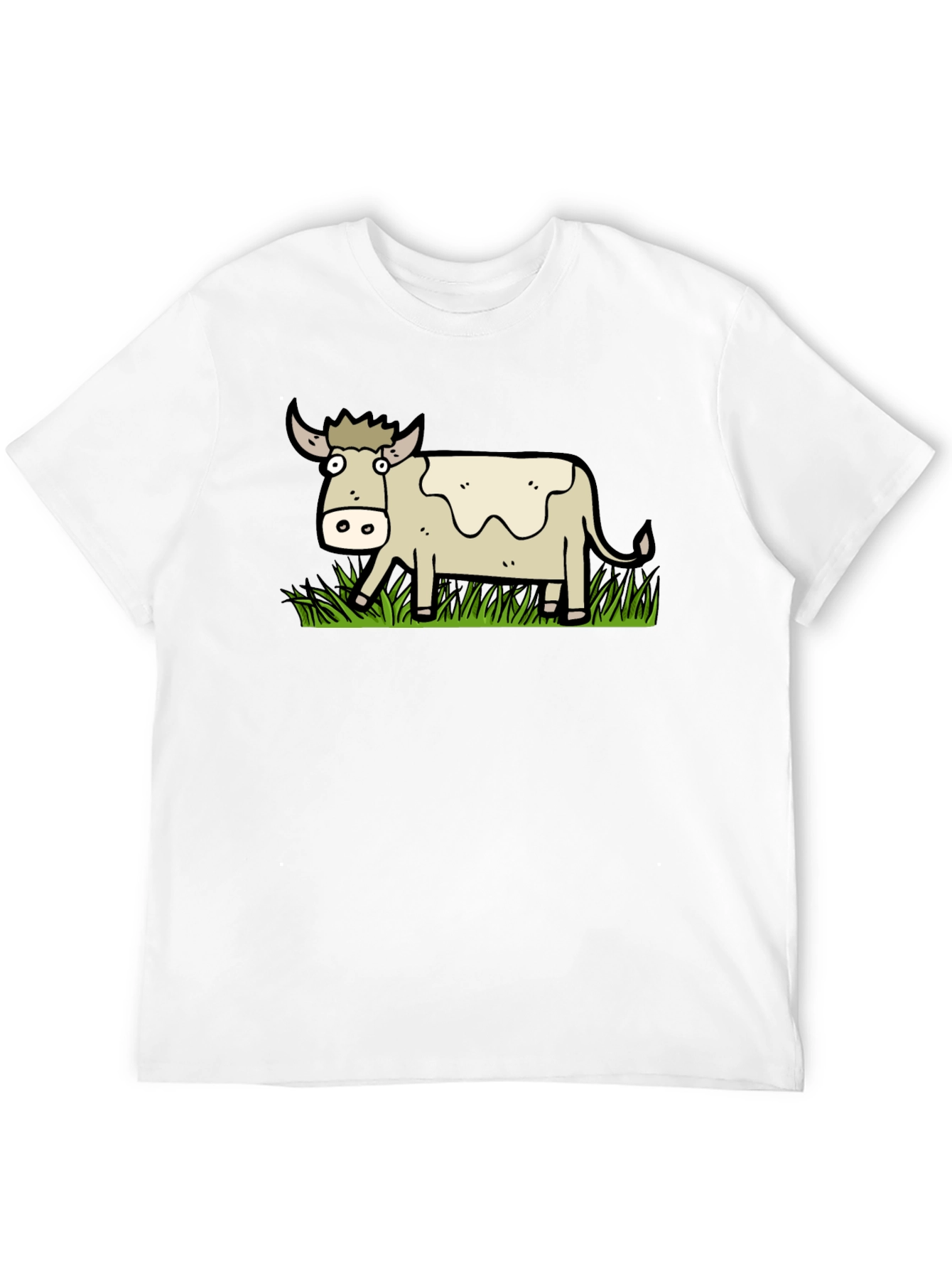 Black Cartoon Cow Graphic T-Shirt - Unisex view 12