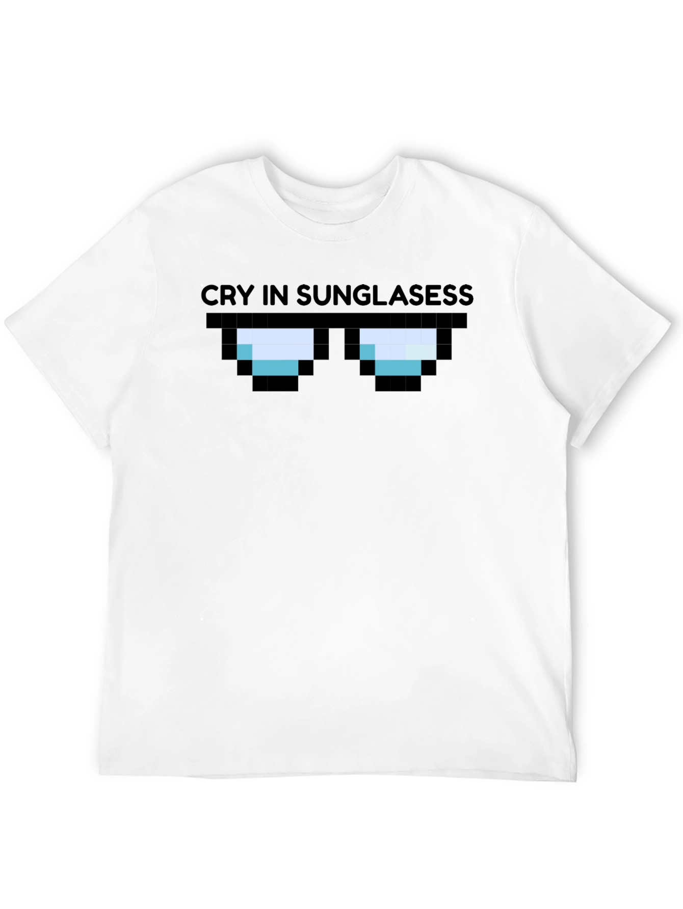 Black Cry in Sunglassess - Graphic T-Shirt - Black Cotton Blend view 12