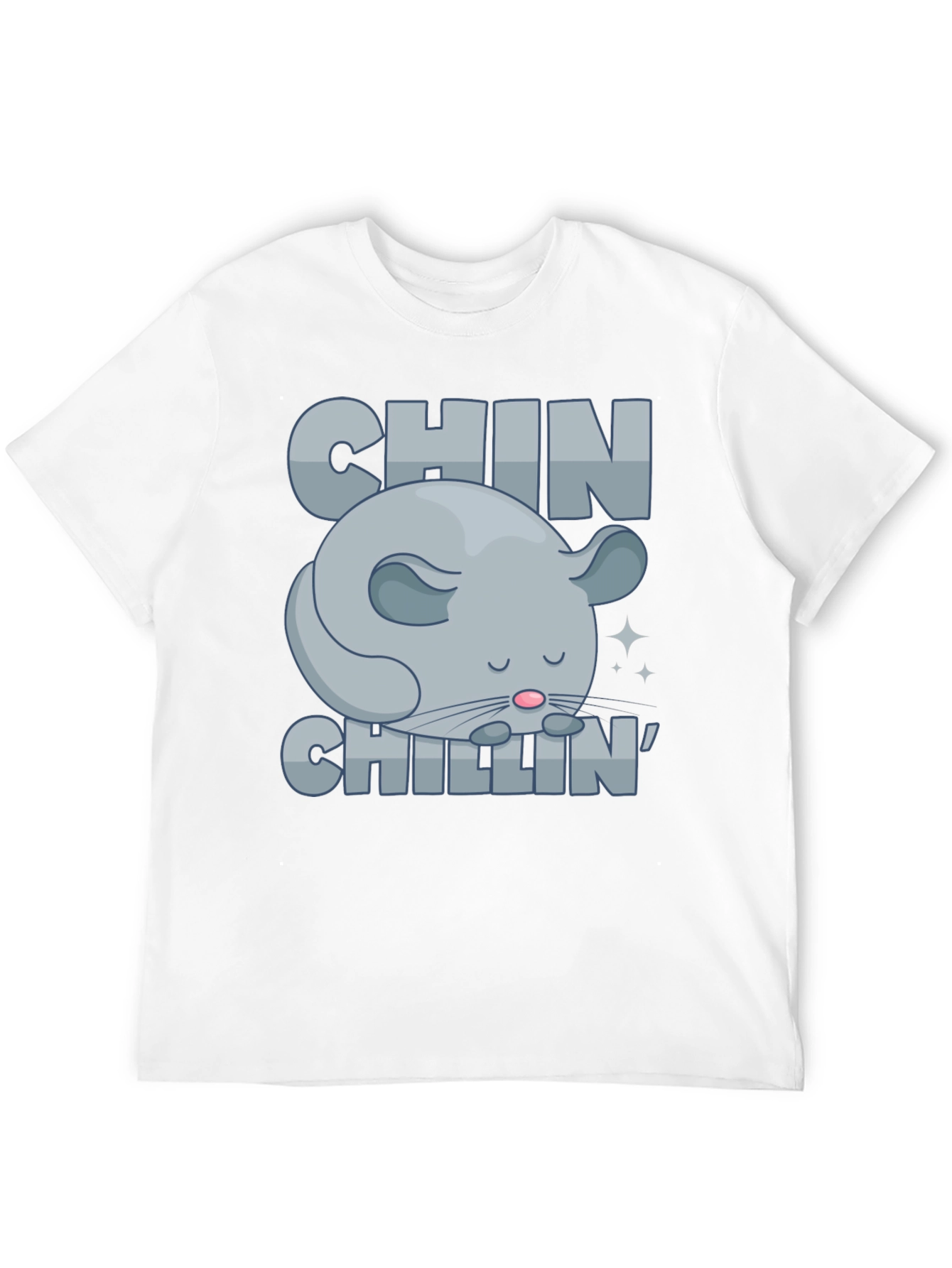 Black Chin Chillin' T-Shirt, Funny Chinchilla Graphic Tee view 12