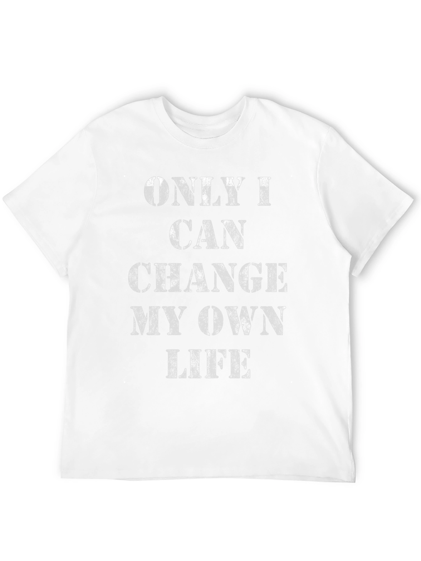 Black Inspirational "Only I Can Change My Own Life" Black T-Shirt view 12