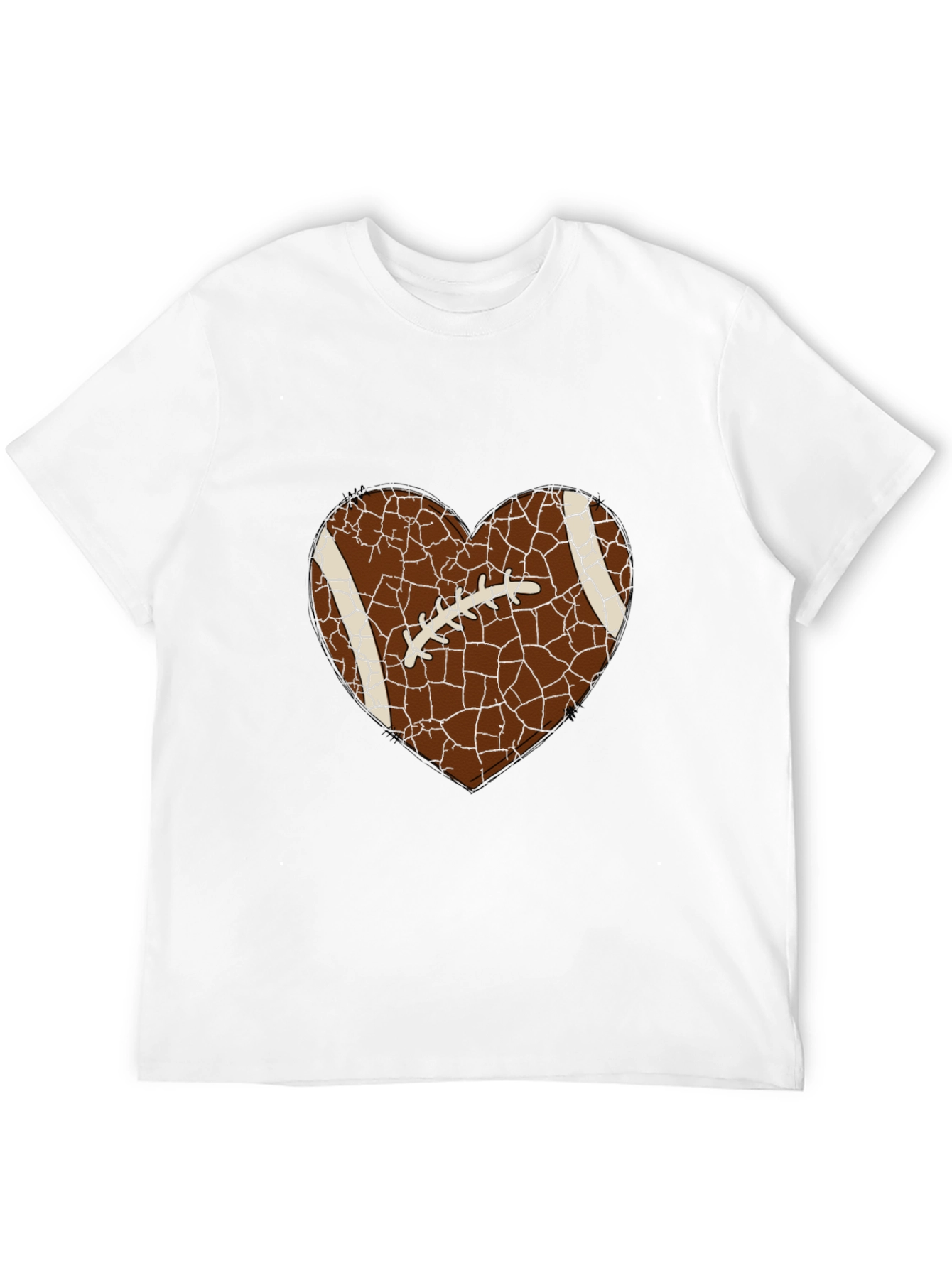 Black Football Heart Graphic Tee - Sporty Casual Shirt view 12