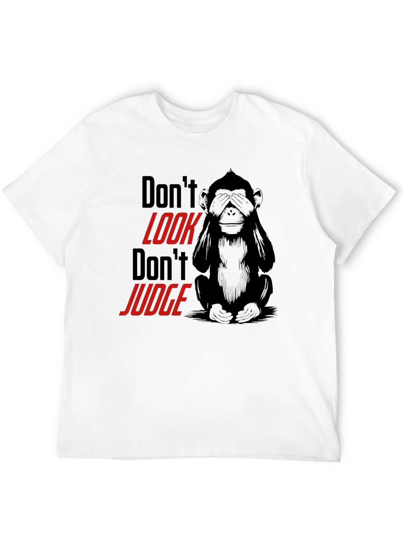 Black Don't Look Monkey Graphic Tee - Black view 12