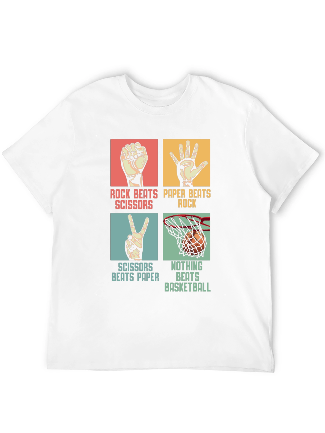 Black Rock Paper Scissors Basketball Black T-Shirt view 12