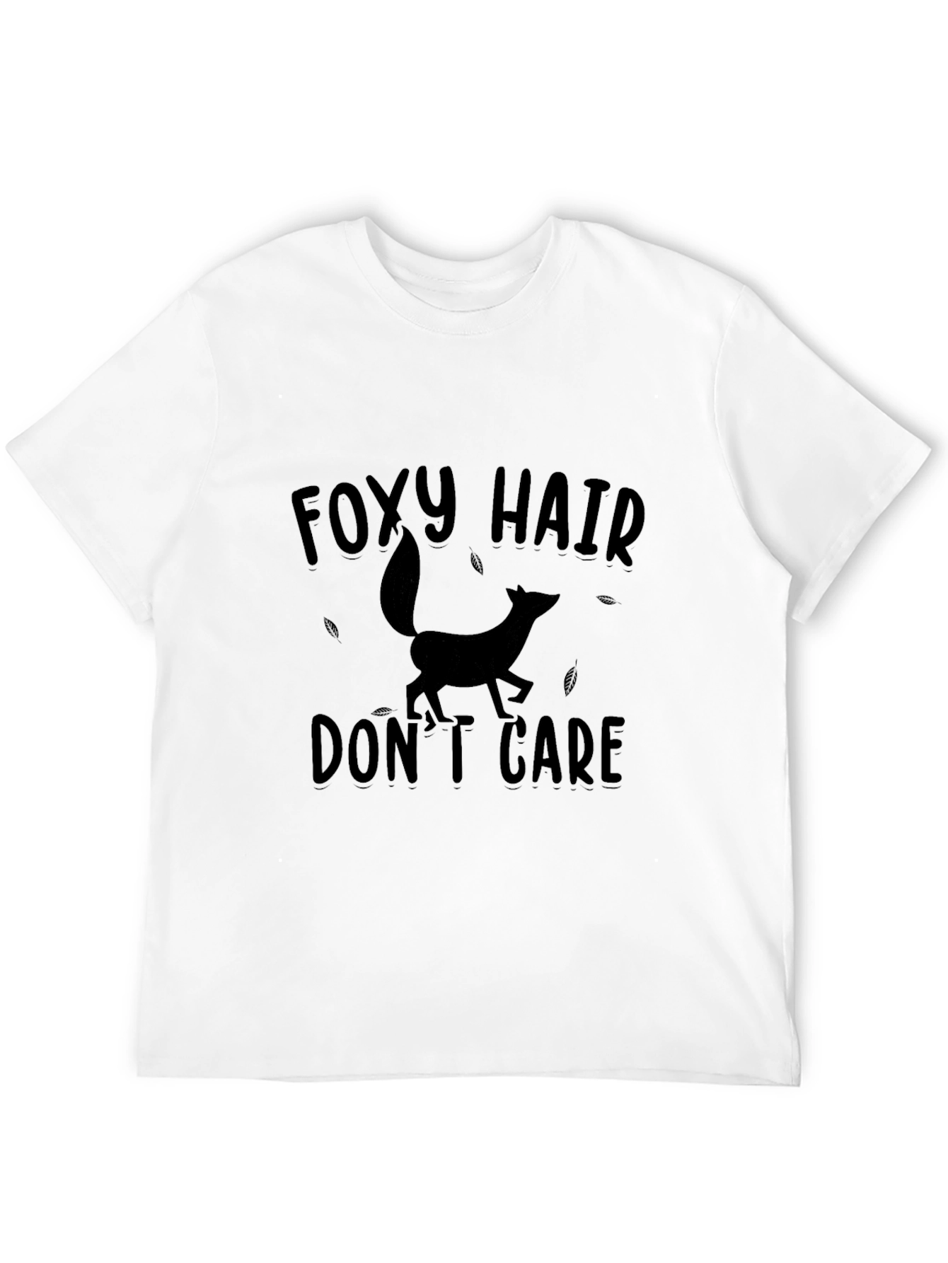 Black Foxy Hair Don't Care Black Graphic Tee view 12