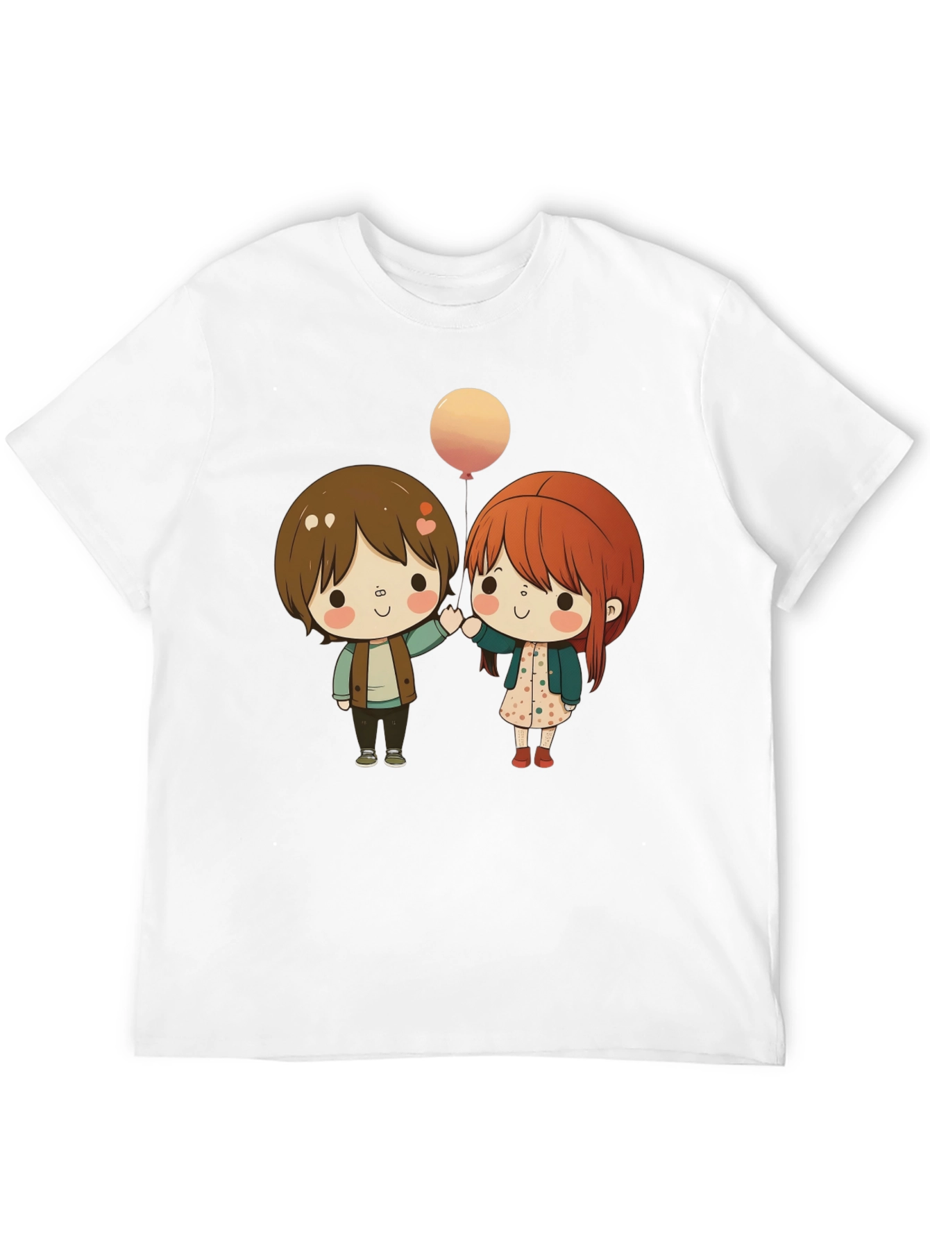Black Cute Cartoon Couple Graphic T-Shirt view 12