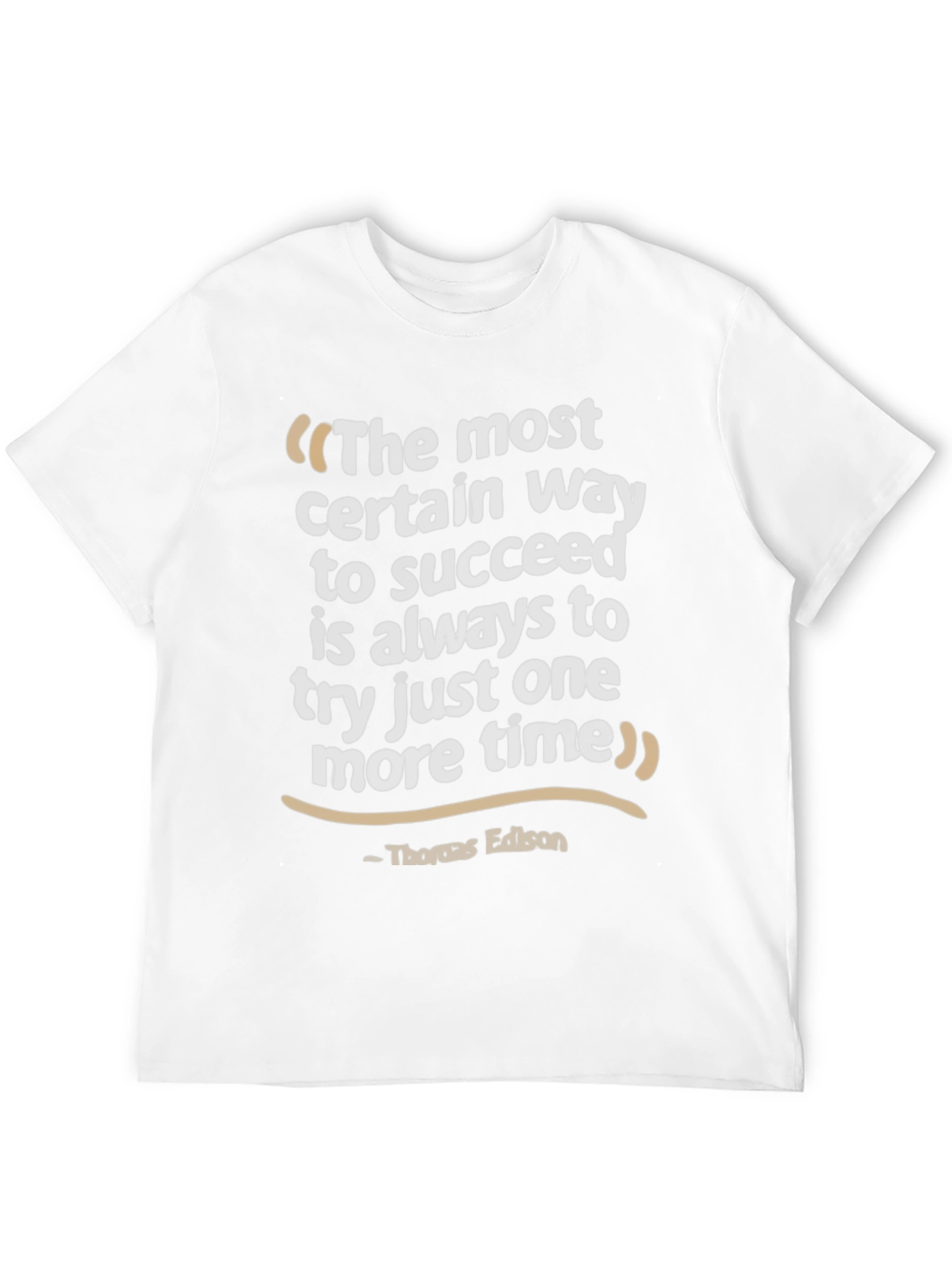 Edison Quote Graphic T-Shirt - Never Give Up - 12