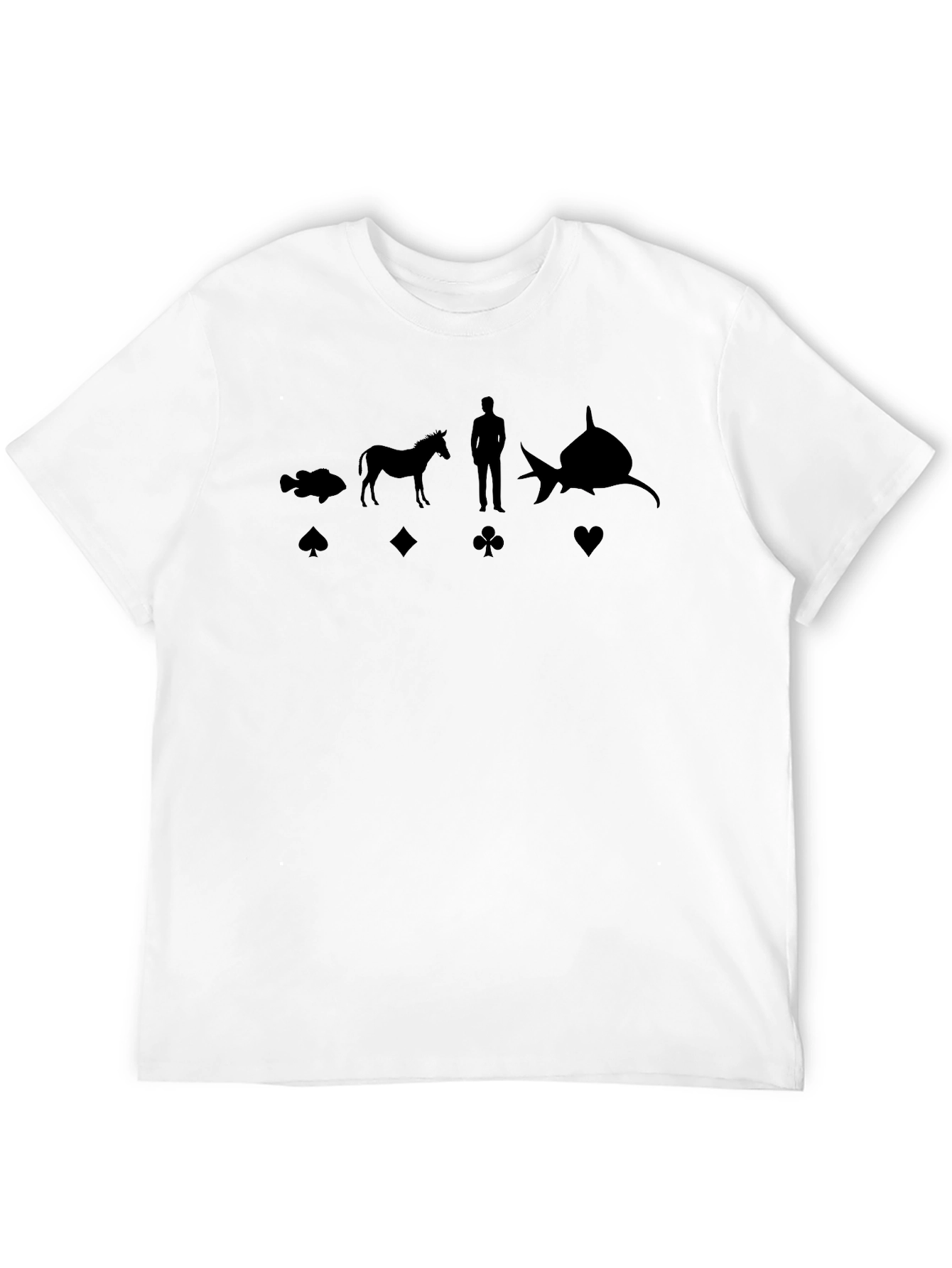 Evolution of Man T-Shirt - Poker Suits, Animal Silhouettes - 12