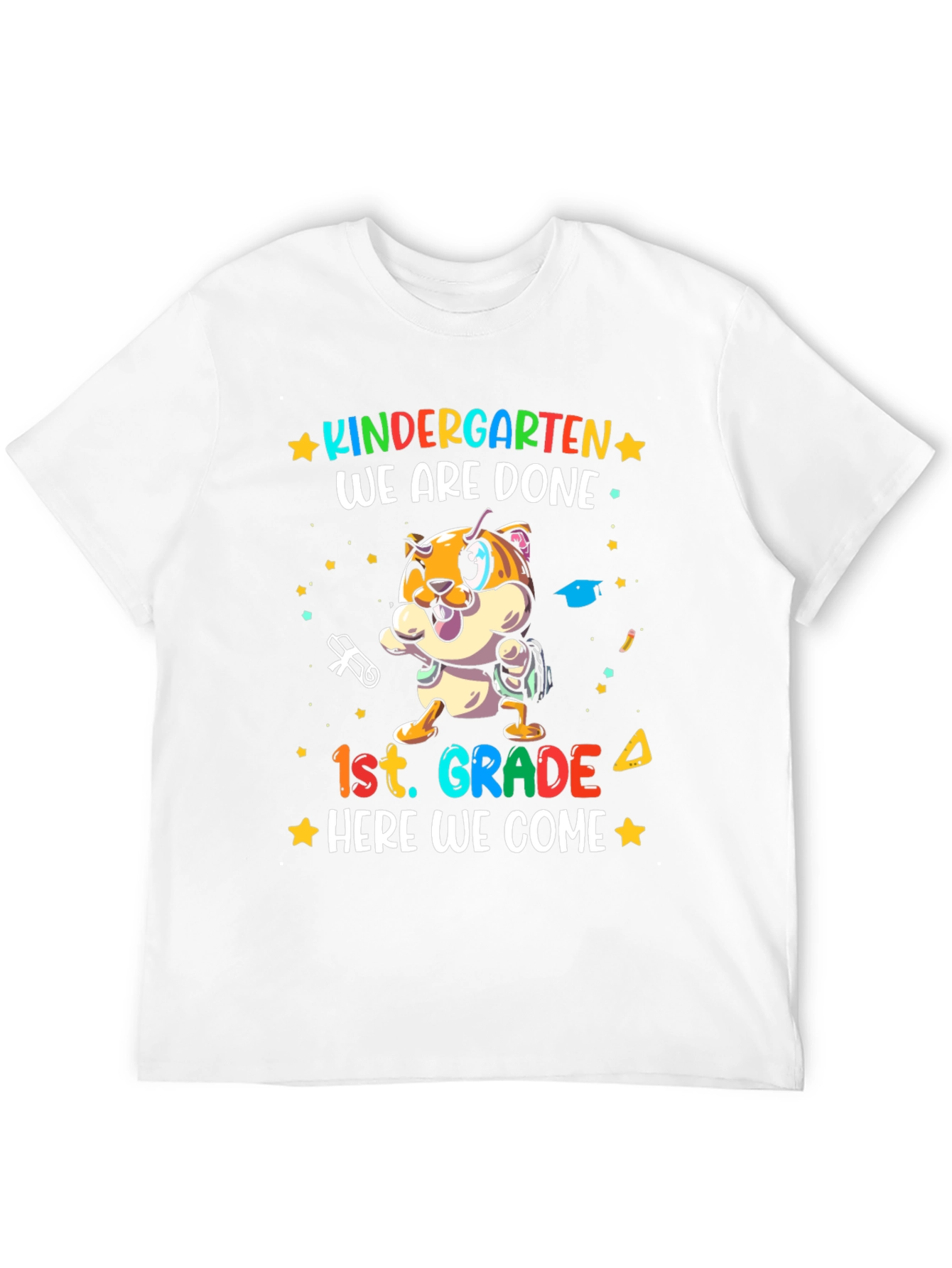 Black Kindergarten Done 1st Grade Here We Come T-Shirt view 12
