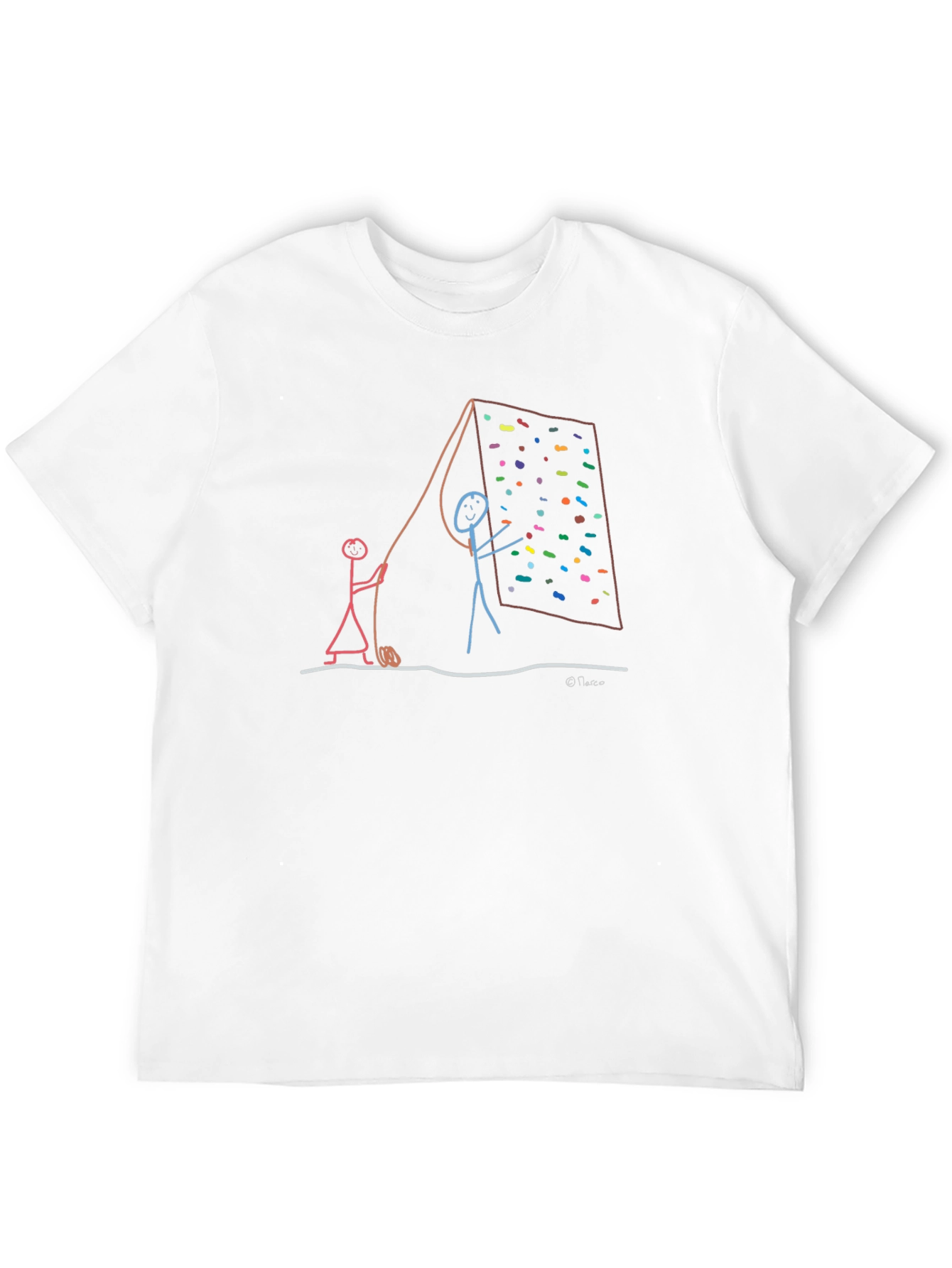 Black Climbing Stick Figure Graphic Tee view 12