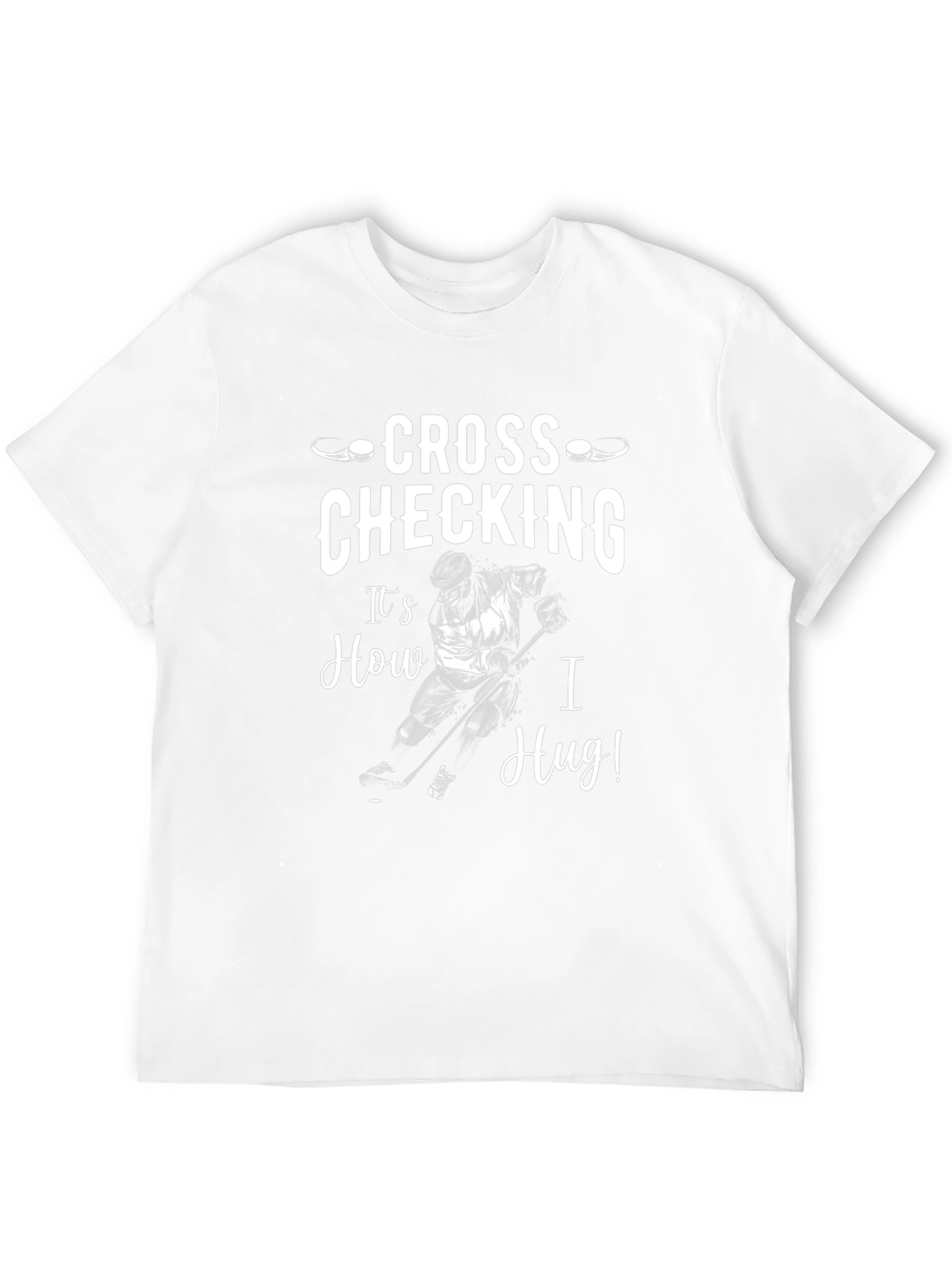Black Cross Checking Hockey T-Shirt - Funny Sports Tee view 12