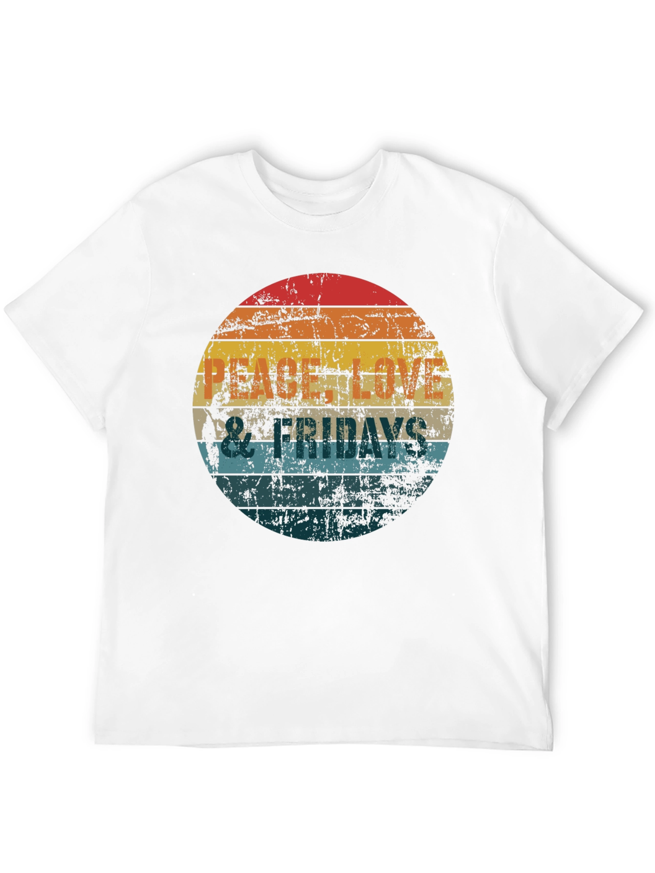 Black Peace Love & Fridays T-Shirt - Retro Vibe view 12