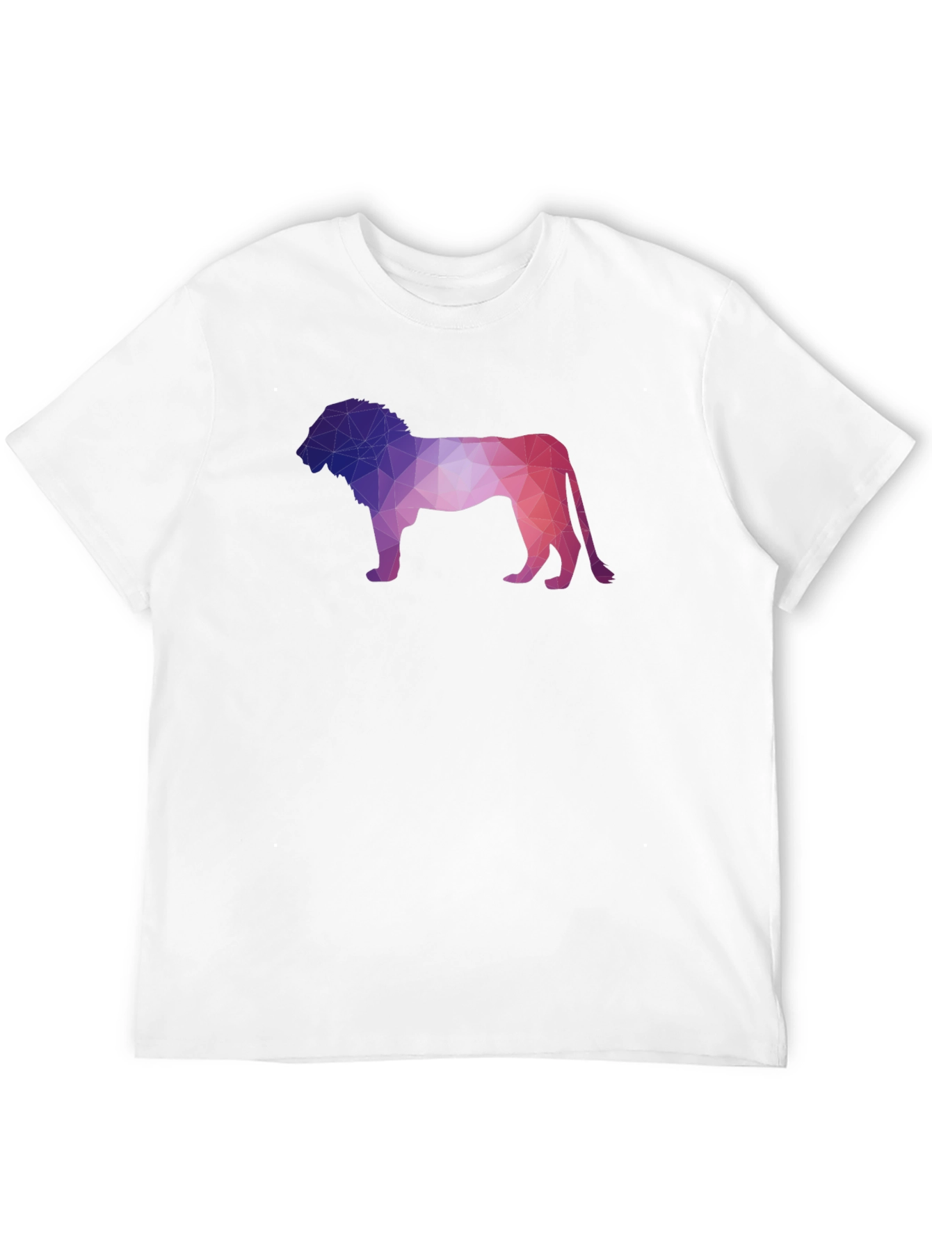 Black Geometric Lion Graphic Tee - Modern Crew Neck T-Shirt view 12