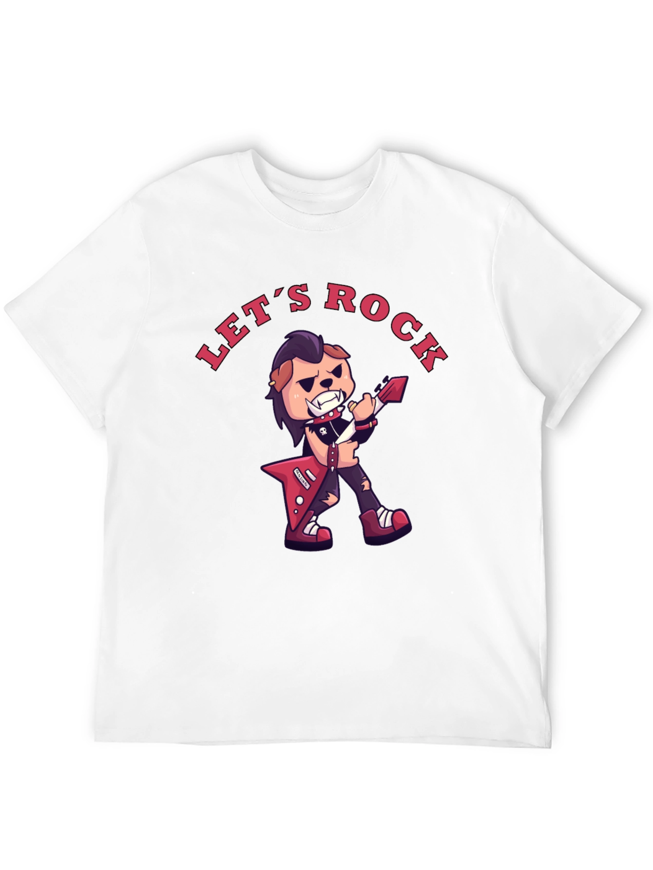 Black Let's Rock Graphic T-Shirt - Black Cotton Tee view 12