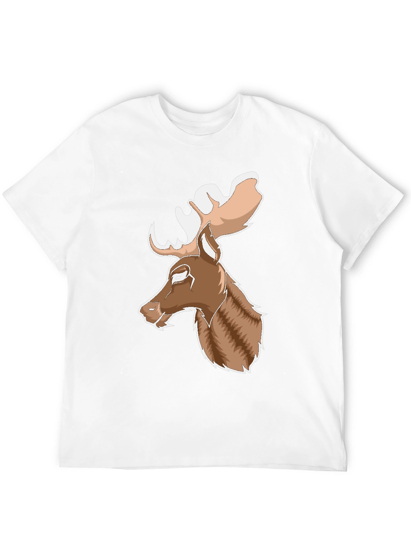 Black Moose Graphic Print T-Shirt - Black, Casual view 12