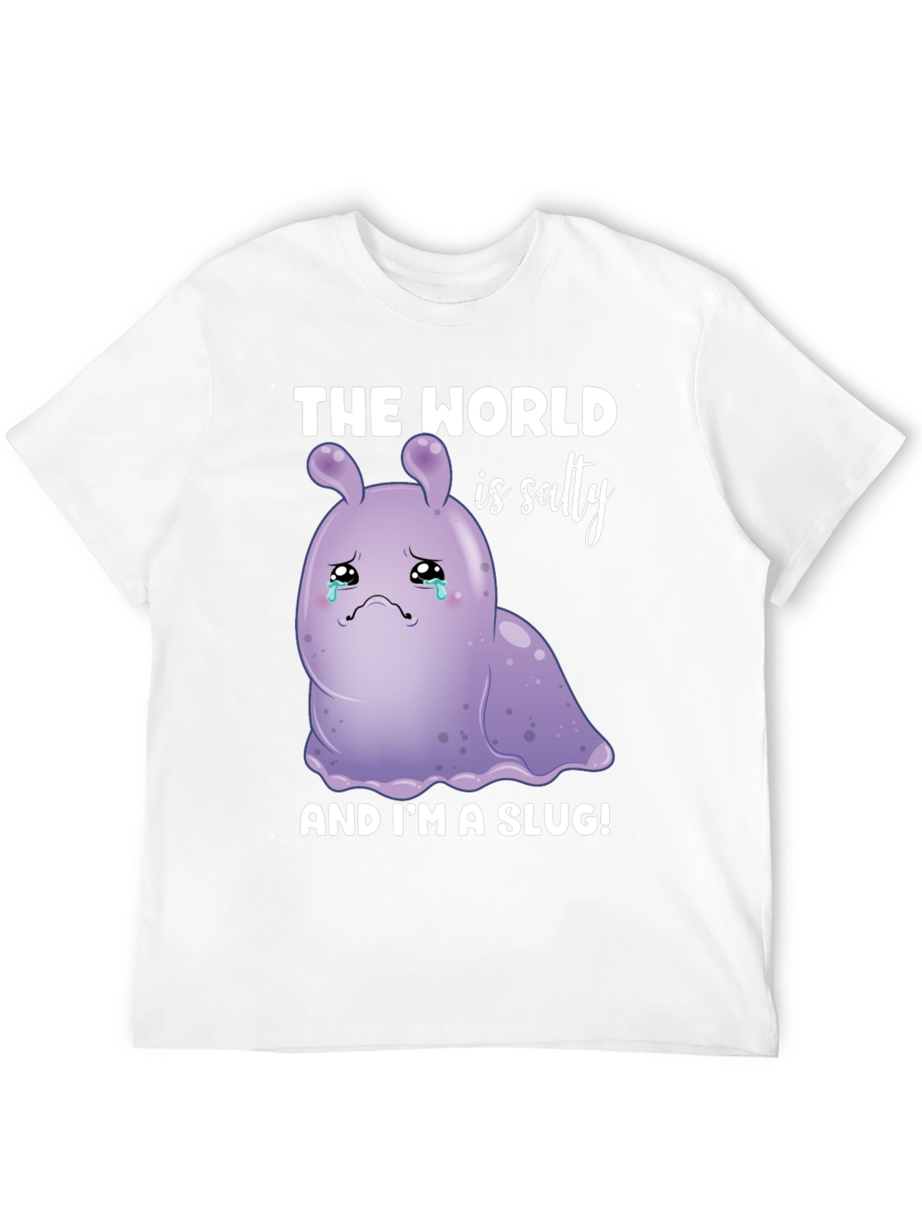 Black Salty Slug Graphic Tee - Sad Cartoon T-Shirt view 12