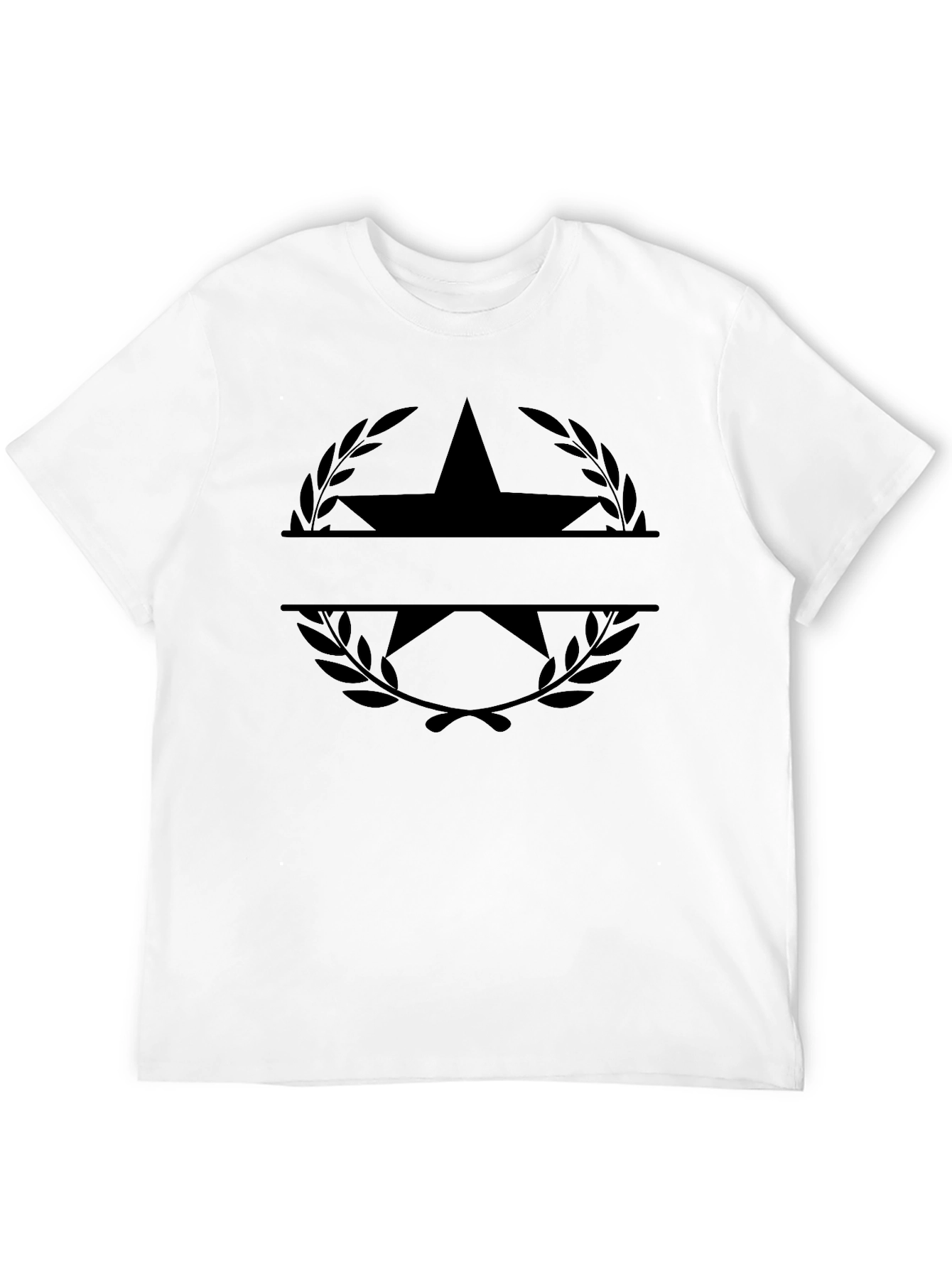 Black Men's Black Graphic Tee - Star & Laurel Wreath view 12