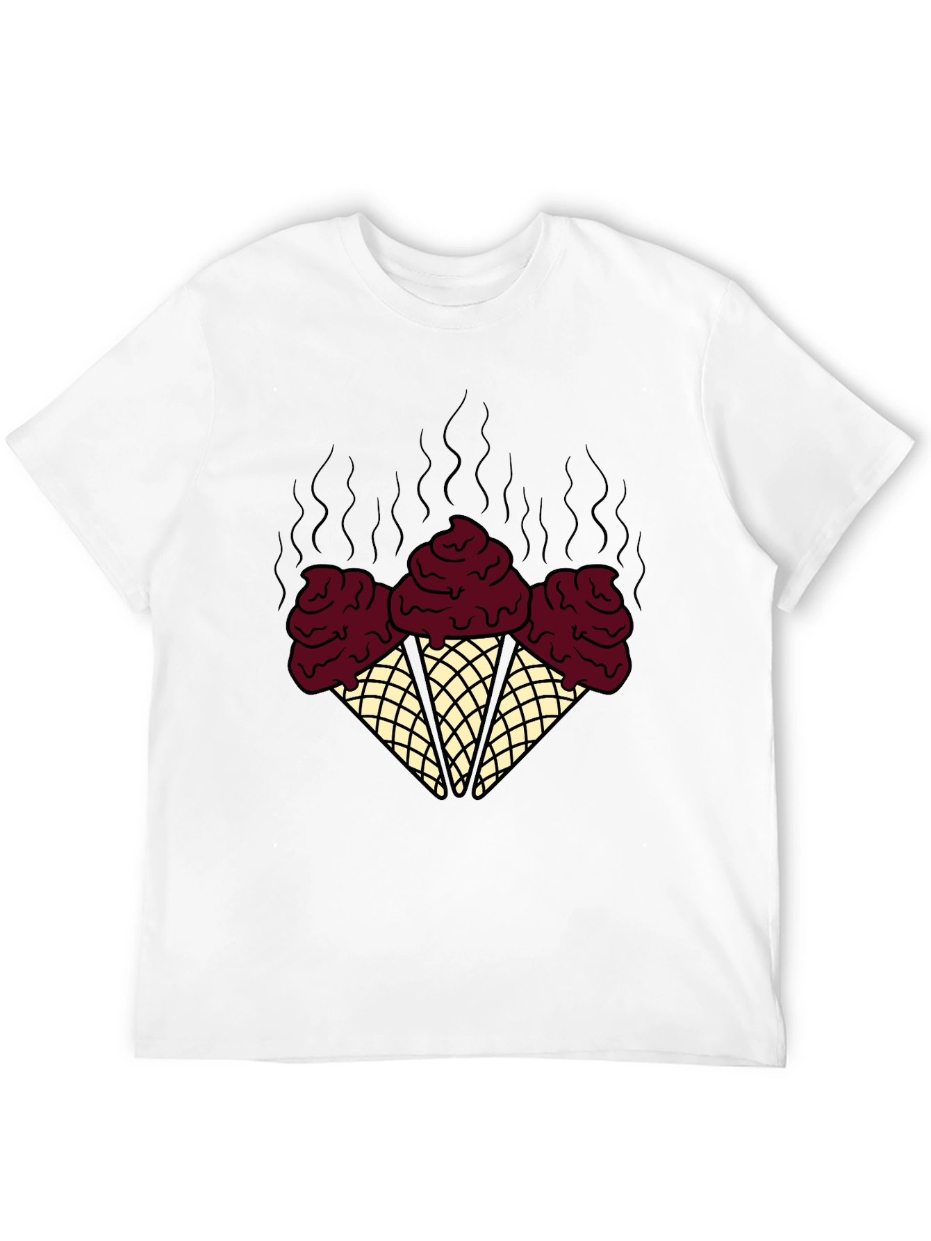 Black Novelty Ice Cream Cone Graphic Tee - Black view 12