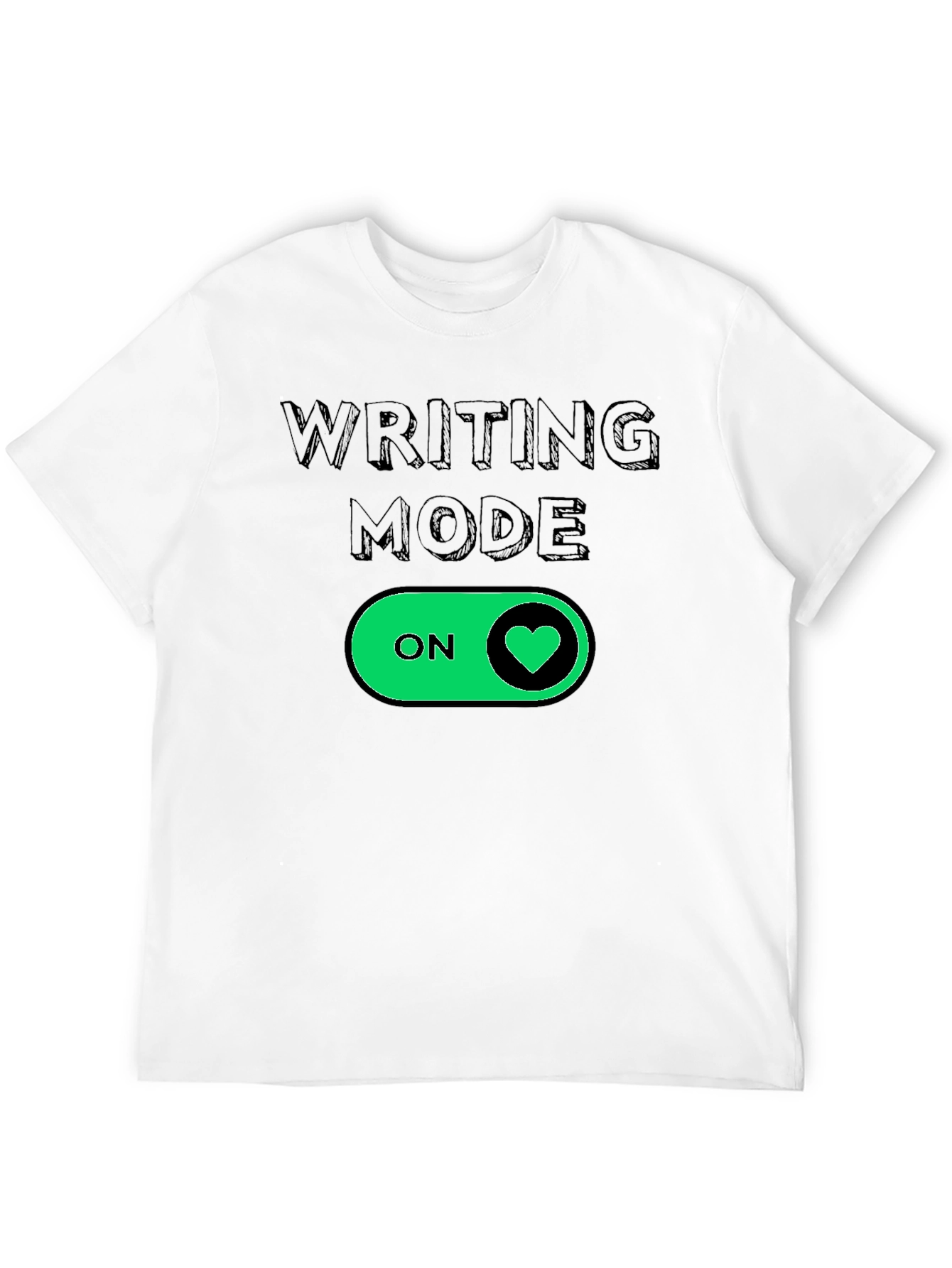 Black Writing Mode On Heart T-Shirt - Black view 12