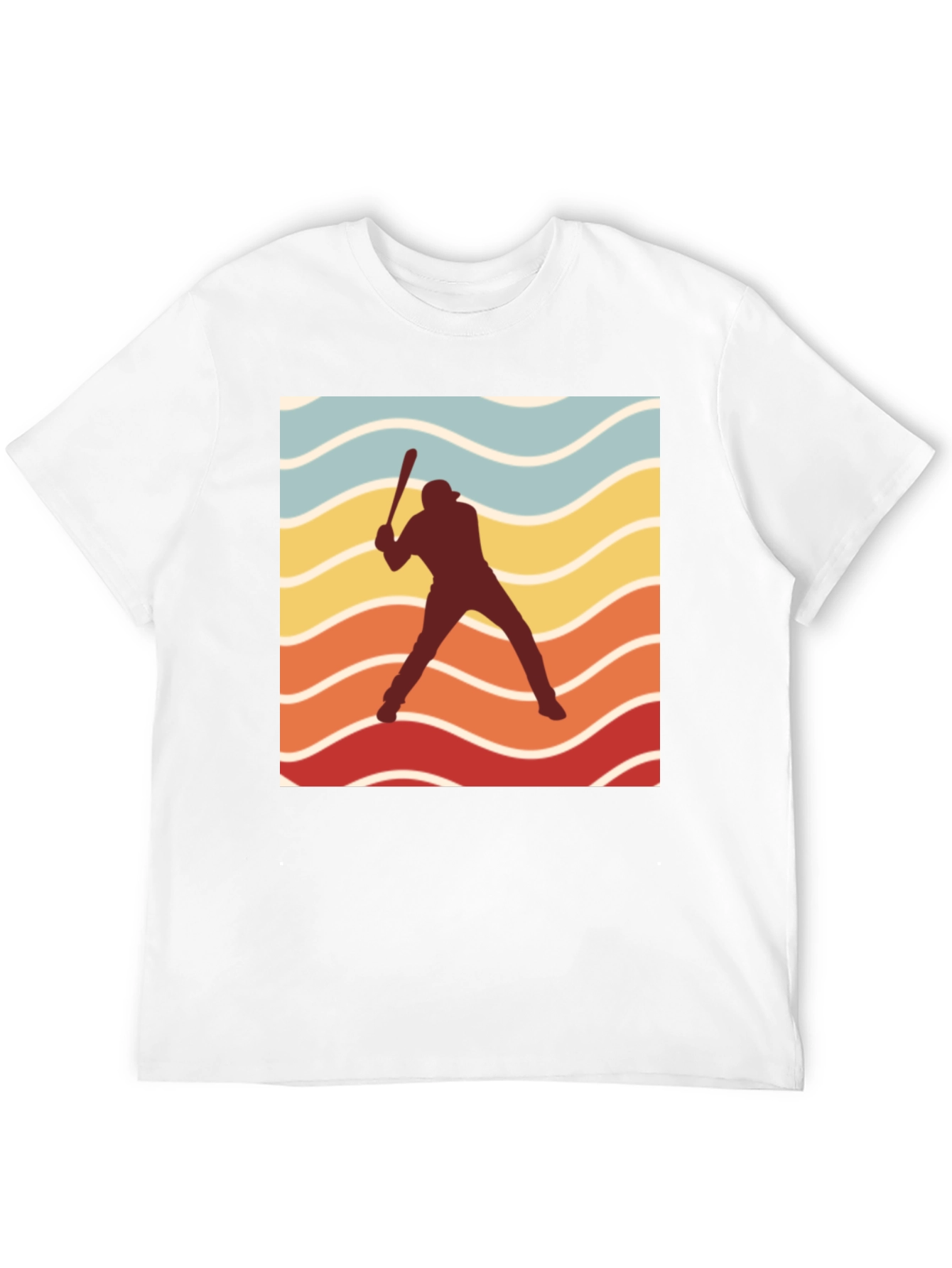 Black Retro Baseball Silhouette T-Shirt view 12