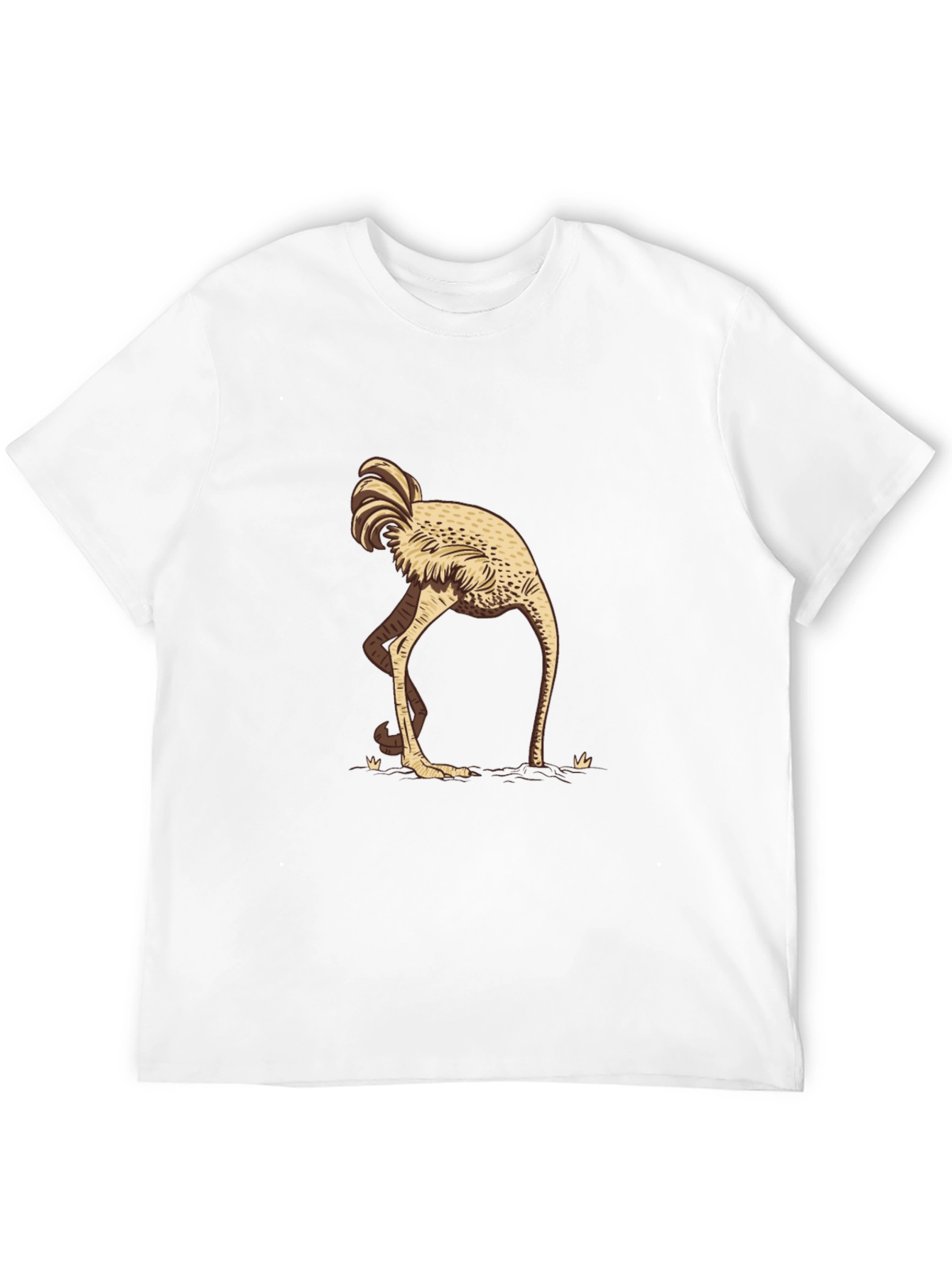 Black Ostrich Head in Sand Graphic Tee - Black view 12