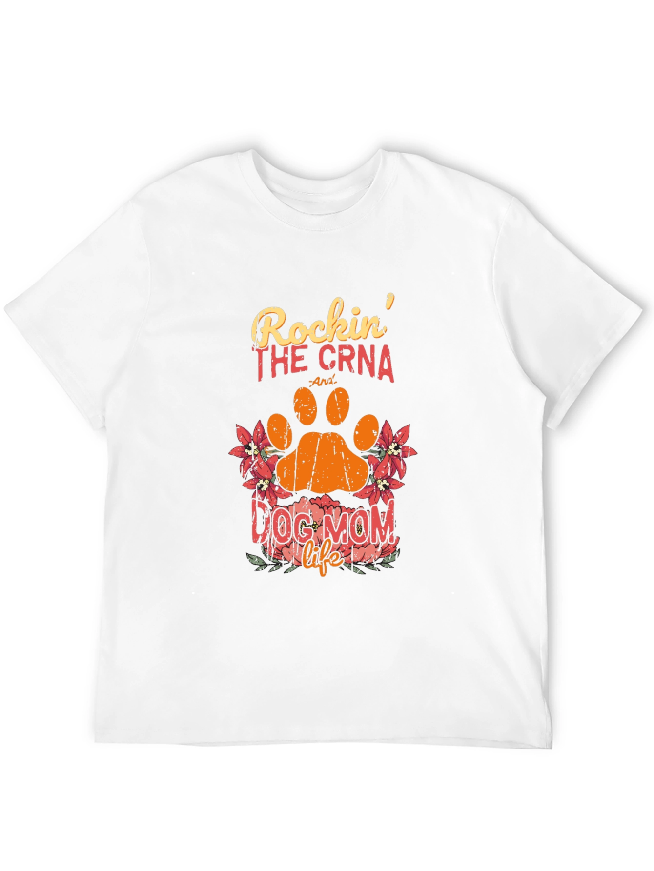 Black Rockin' The CRNA Dog Mom Life Black T-Shirt view 12