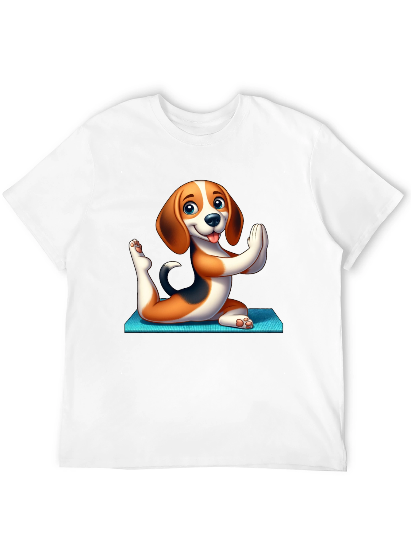 Black Yoga Dog Black T-Shirt view 12