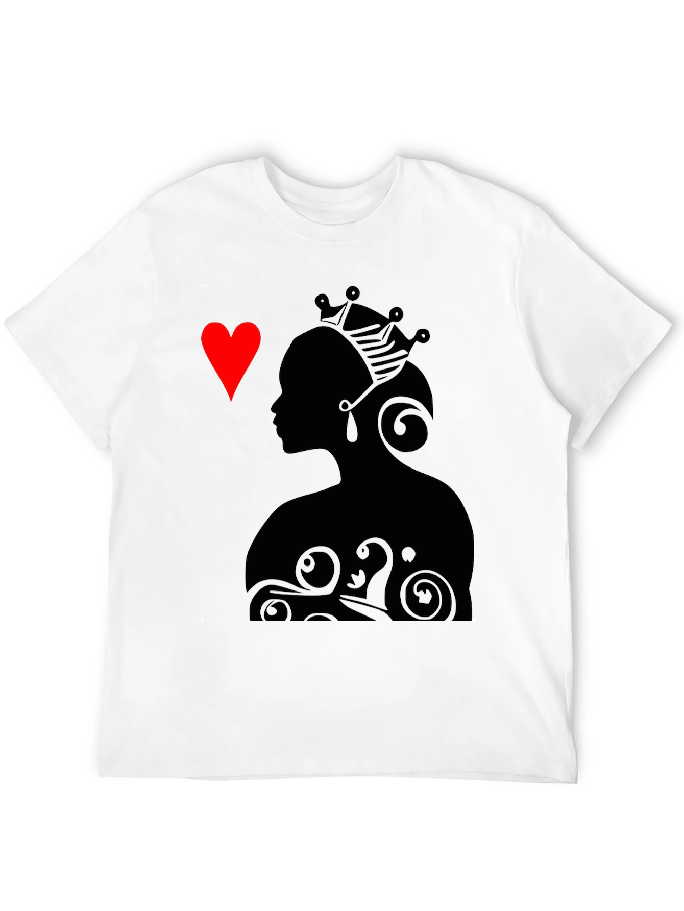 Black Queen of Hearts Graphic Tee - Stylish Black T-Shirt view 12