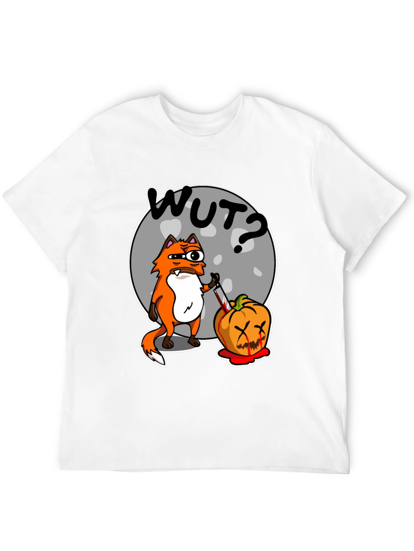Black WUT Fox Pumpkin Graphic T-Shirt view 12