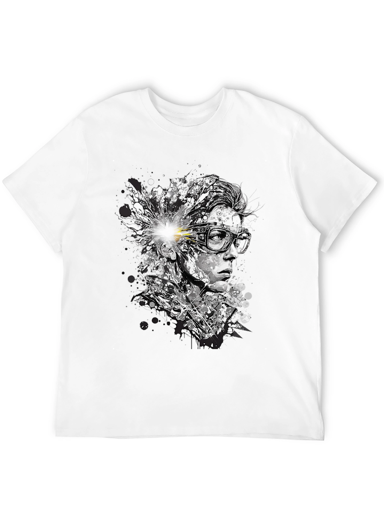 Black Abstract Mind T-Shirt - Artistic Black Tee view 12